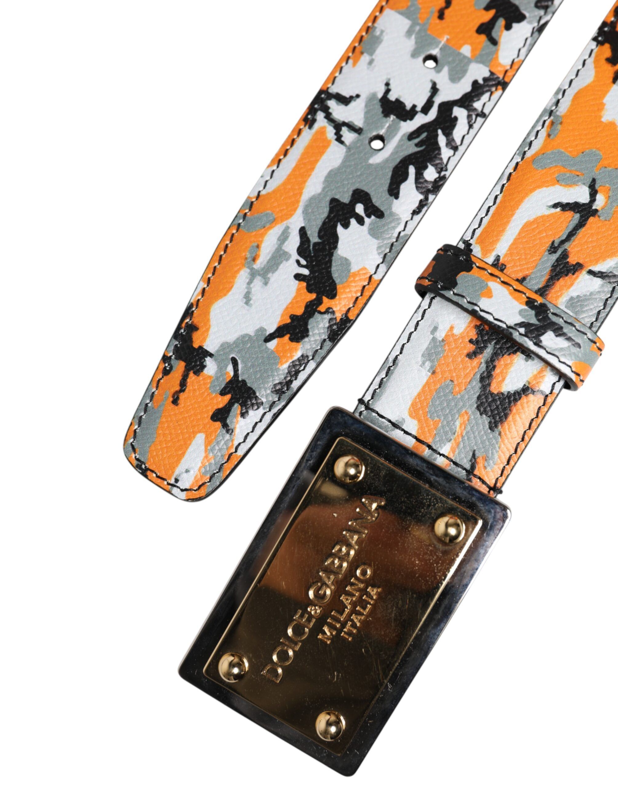 Camouflage Metal Logo Buckle Men's Belt - Dolce & Gabbana - Modalova