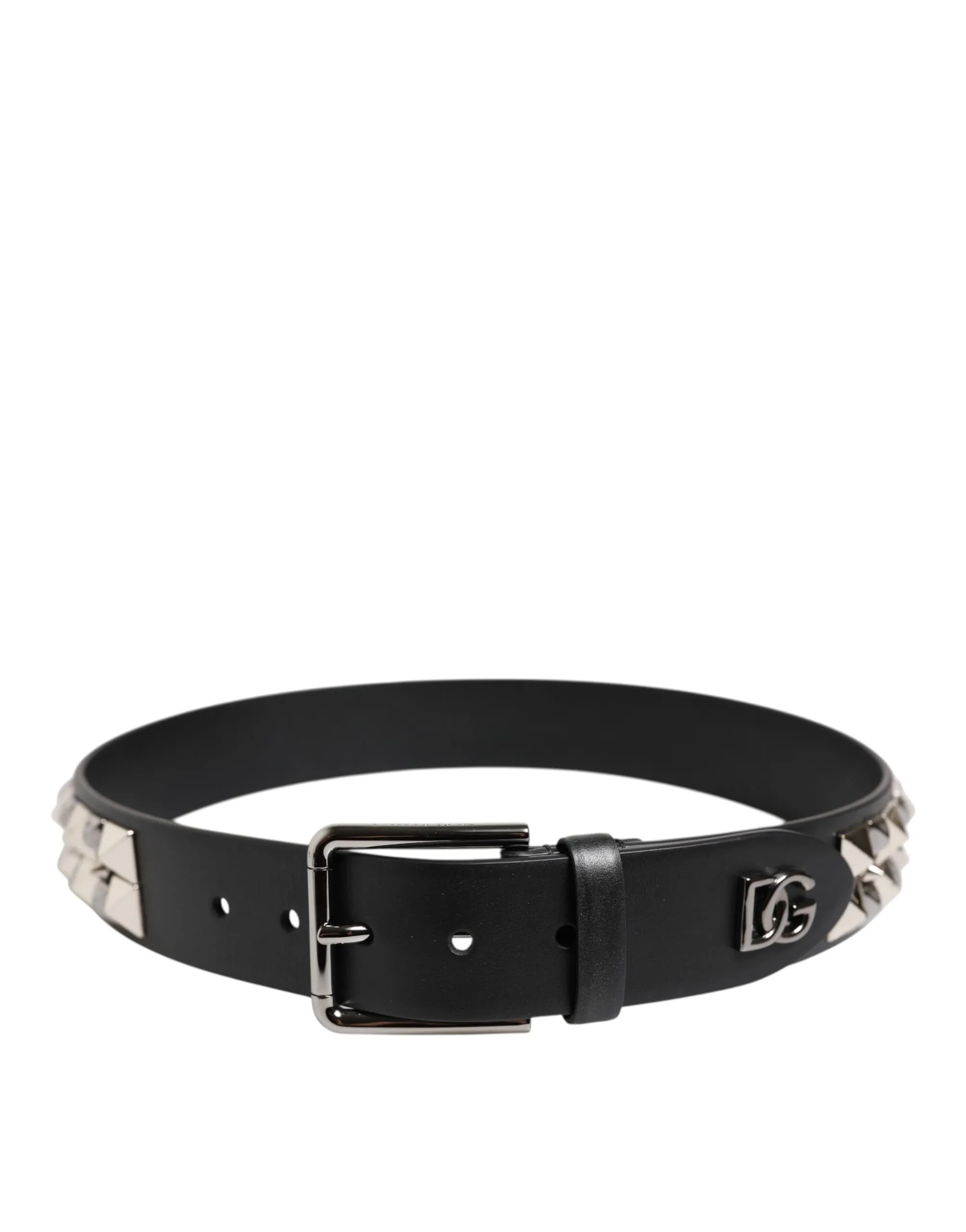 Leather Studded DG Metal Buckle Men's Belt (Pre-Owned) - Dolce & Gabbana - Modalova