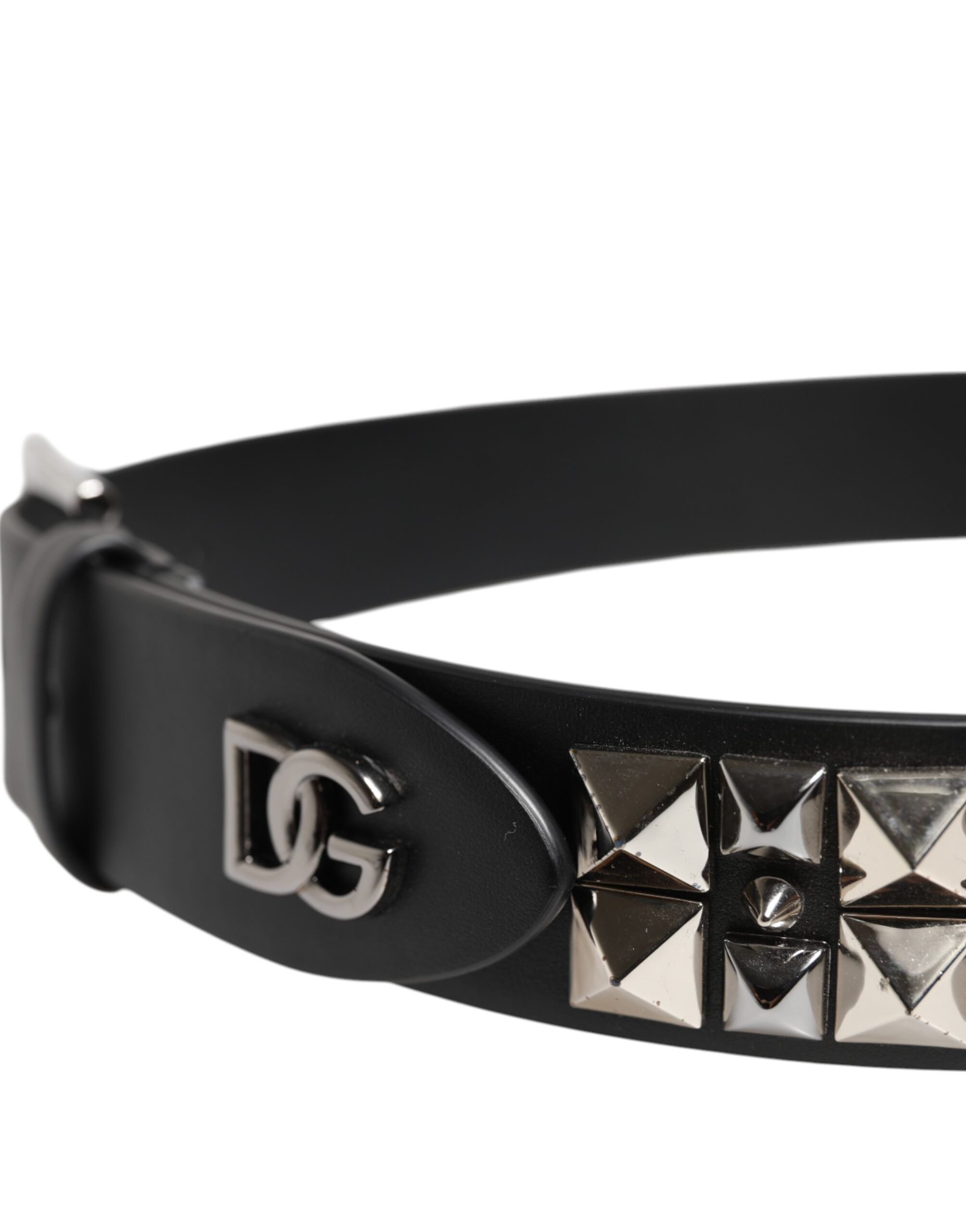 Leather Studded DG Metal Buckle Men's Belt (Pre-Owned) - Dolce & Gabbana - Modalova