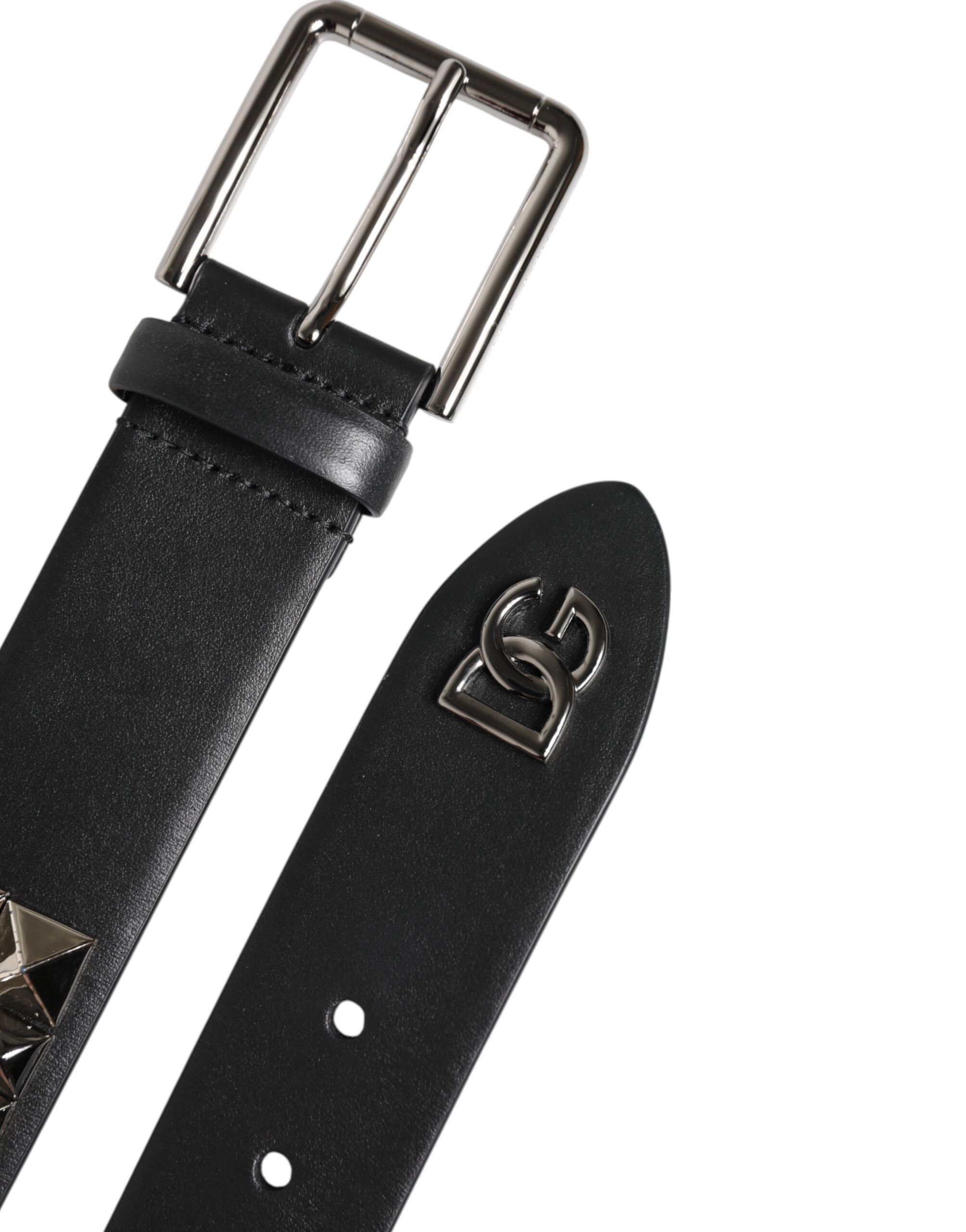 Leather Studded DG Metal Buckle Men's Belt (Pre-Owned) - Dolce & Gabbana - Modalova