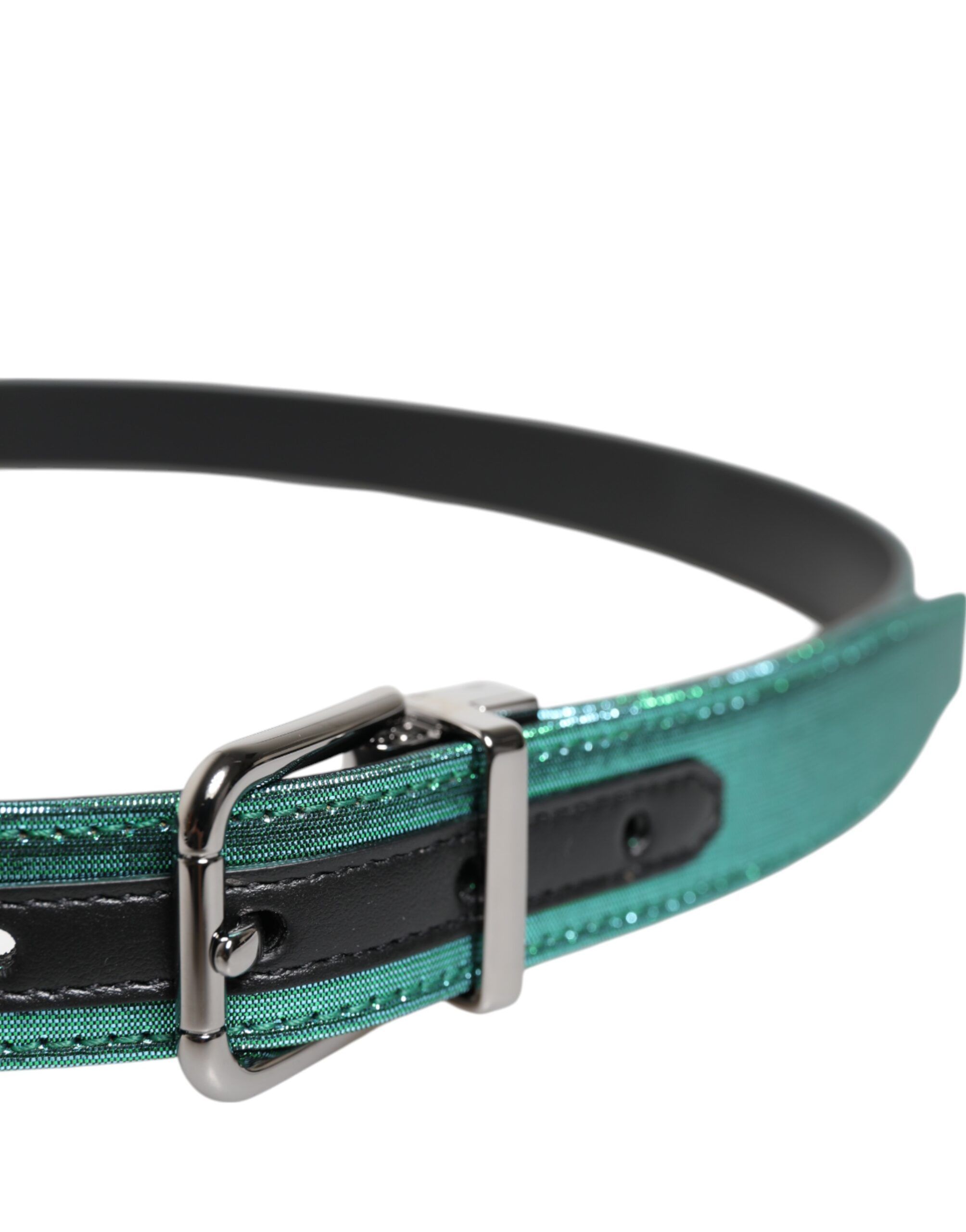 Green Black Polyester Metal Buckle Men's Belt - Dolce & Gabbana - Modalova