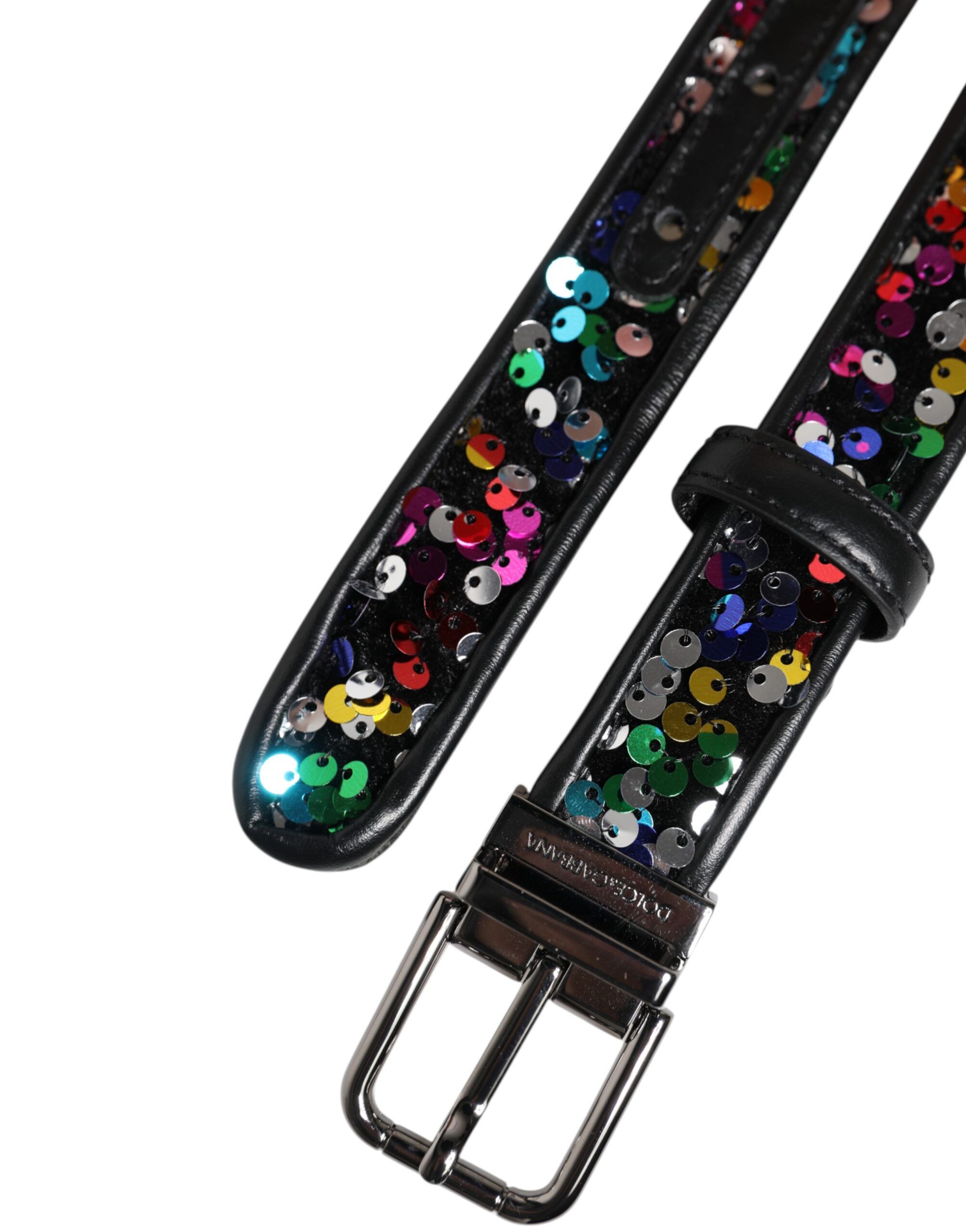 Sequin Embellished Metal Buckle Men's Belt - Dolce & Gabbana - Modalova