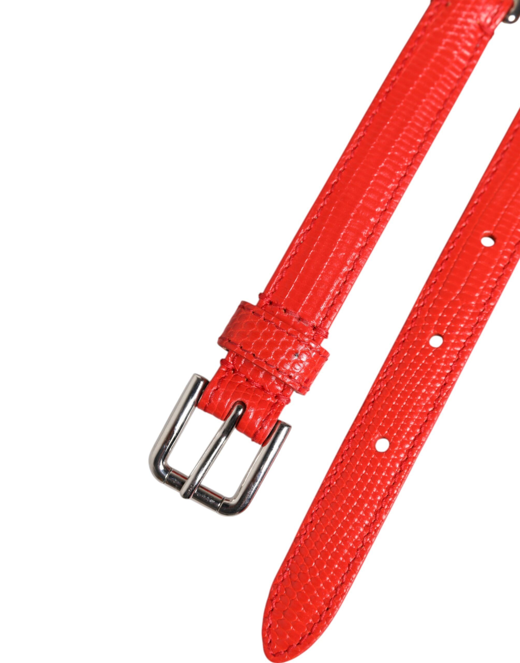 Leather Silver Chain Floral Cintura Women's Belt - Dolce & Gabbana - Modalova