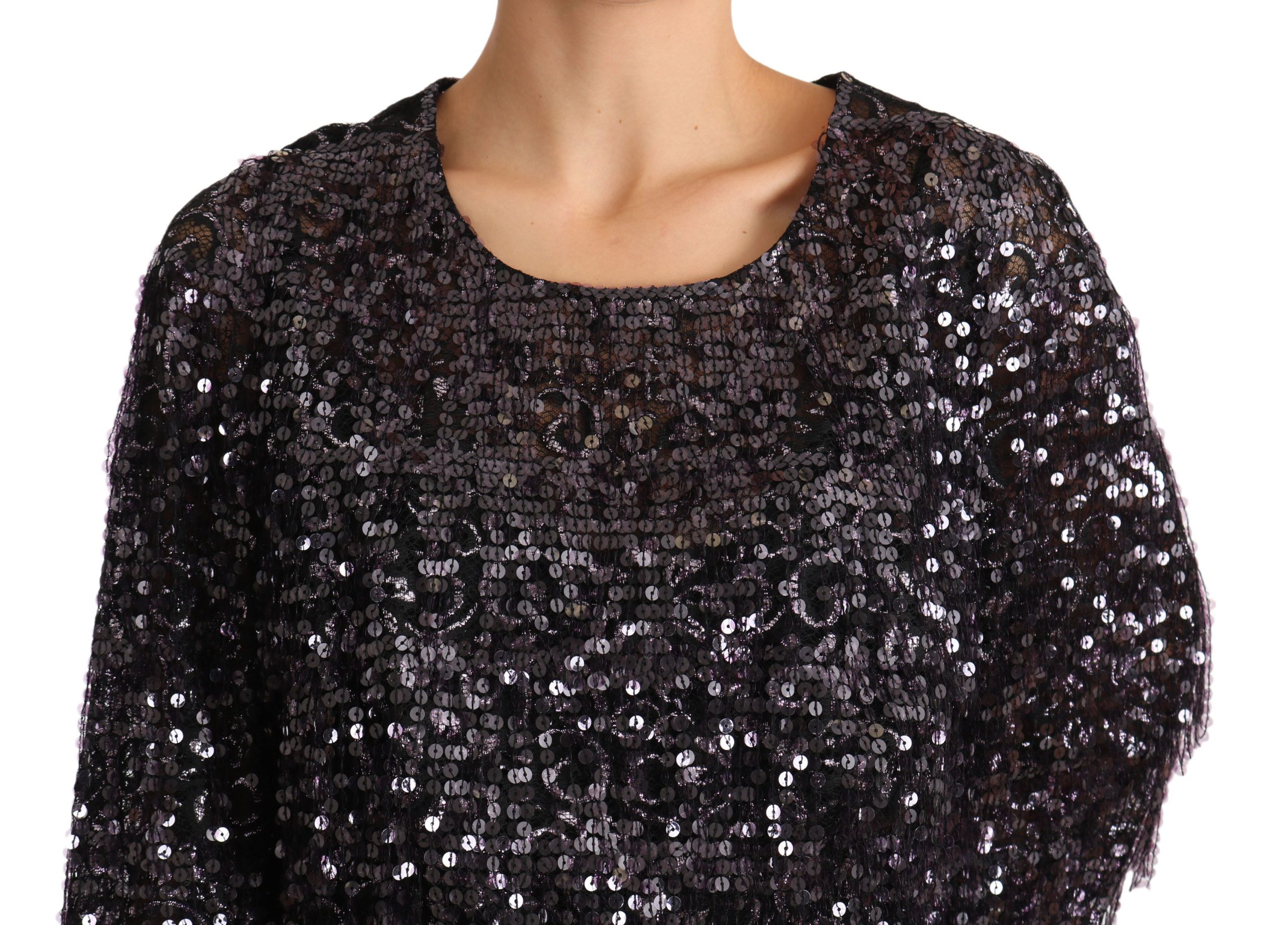 Sequined Long Sleeve Shift Midi Women's Dress - Dolce & Gabbana - Modalova