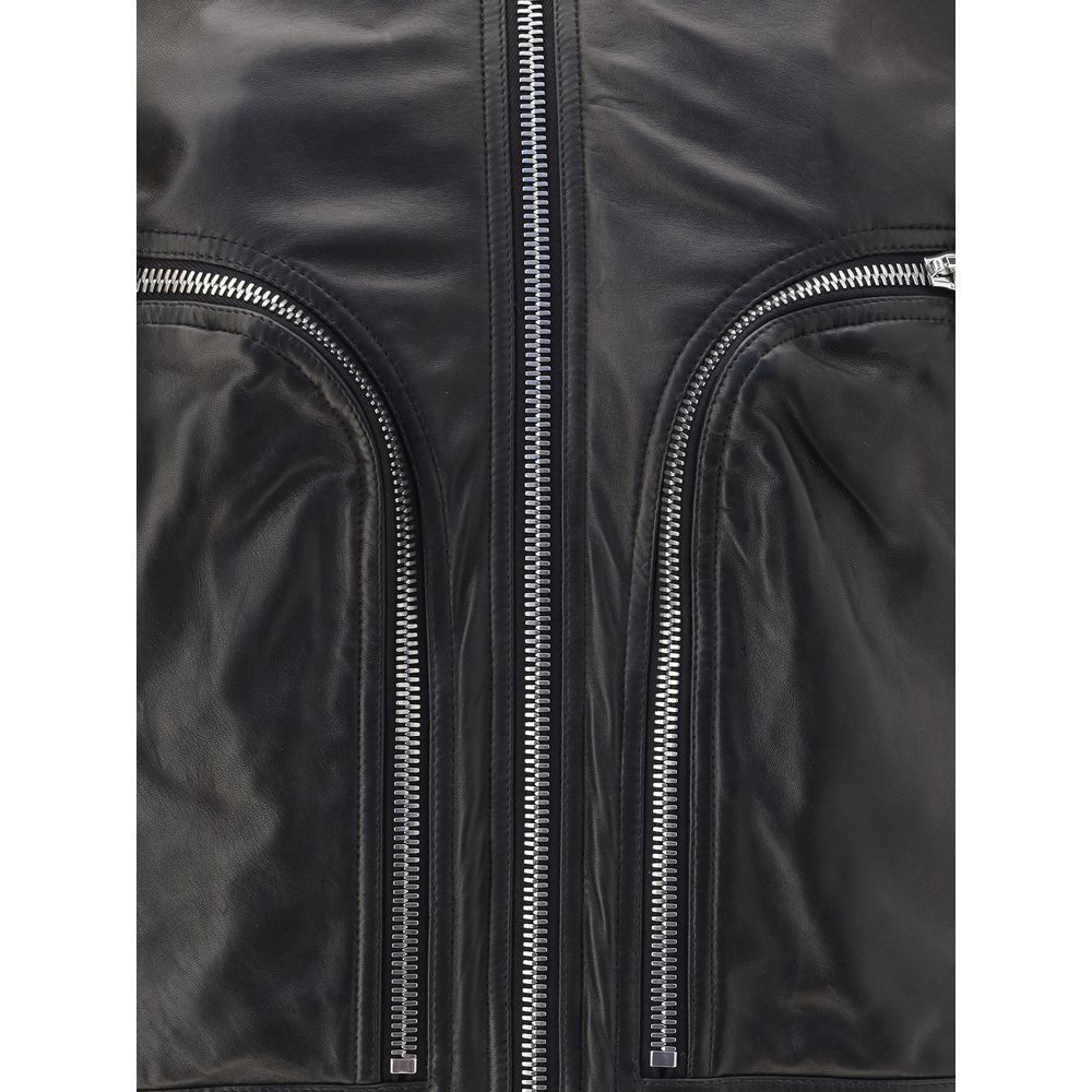 Bauhaus Flight Leather Men's Jacket - Rick Owens - Modalova