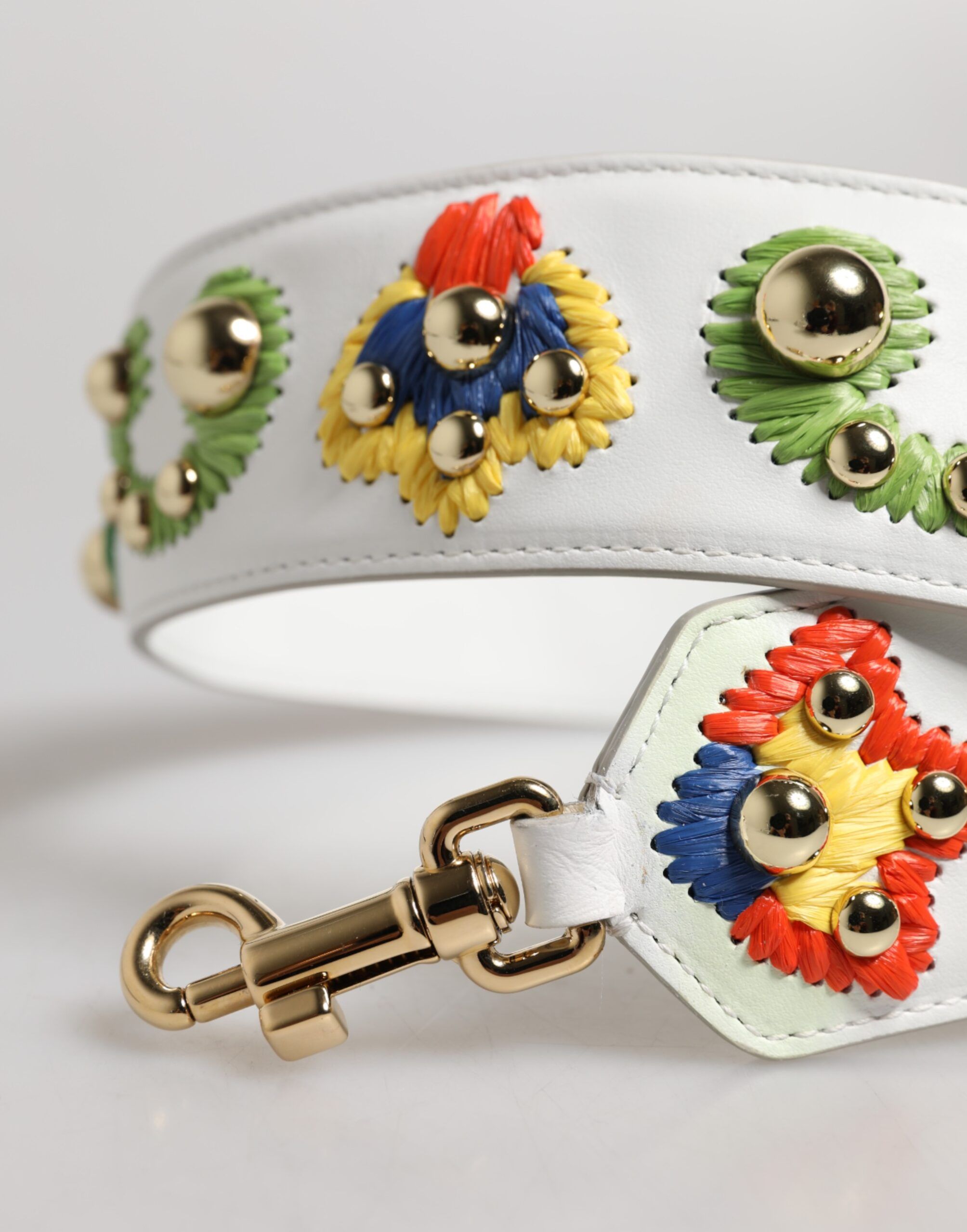 Calfskin Raffia Embroidered Patchwork Shoulder Women's Strap (Pre-Owned) - Dolce & Gabbana - Modalova