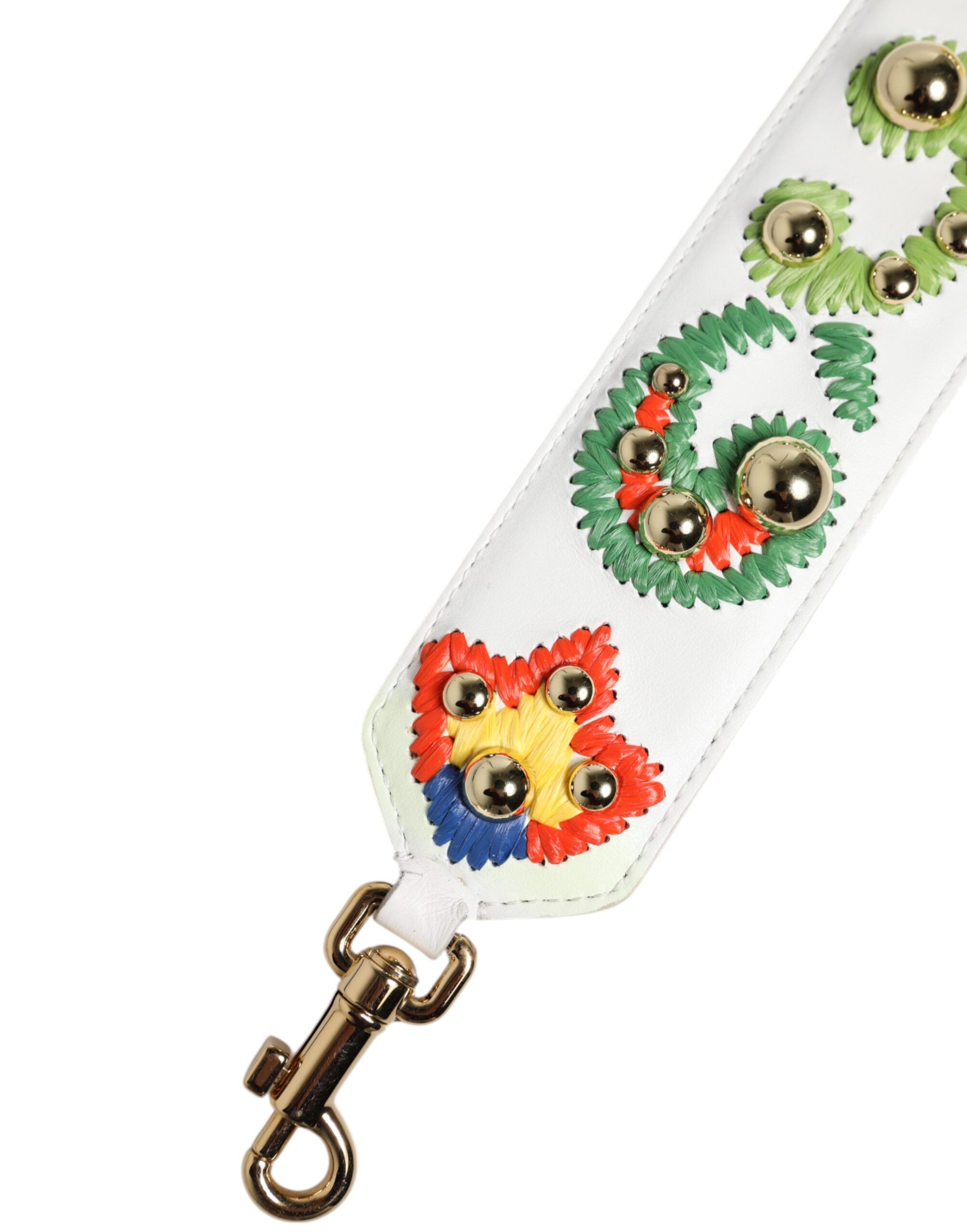 Calfskin Raffia Embroidered Patchwork Shoulder Women's Strap (Pre-Owned) - Dolce & Gabbana - Modalova