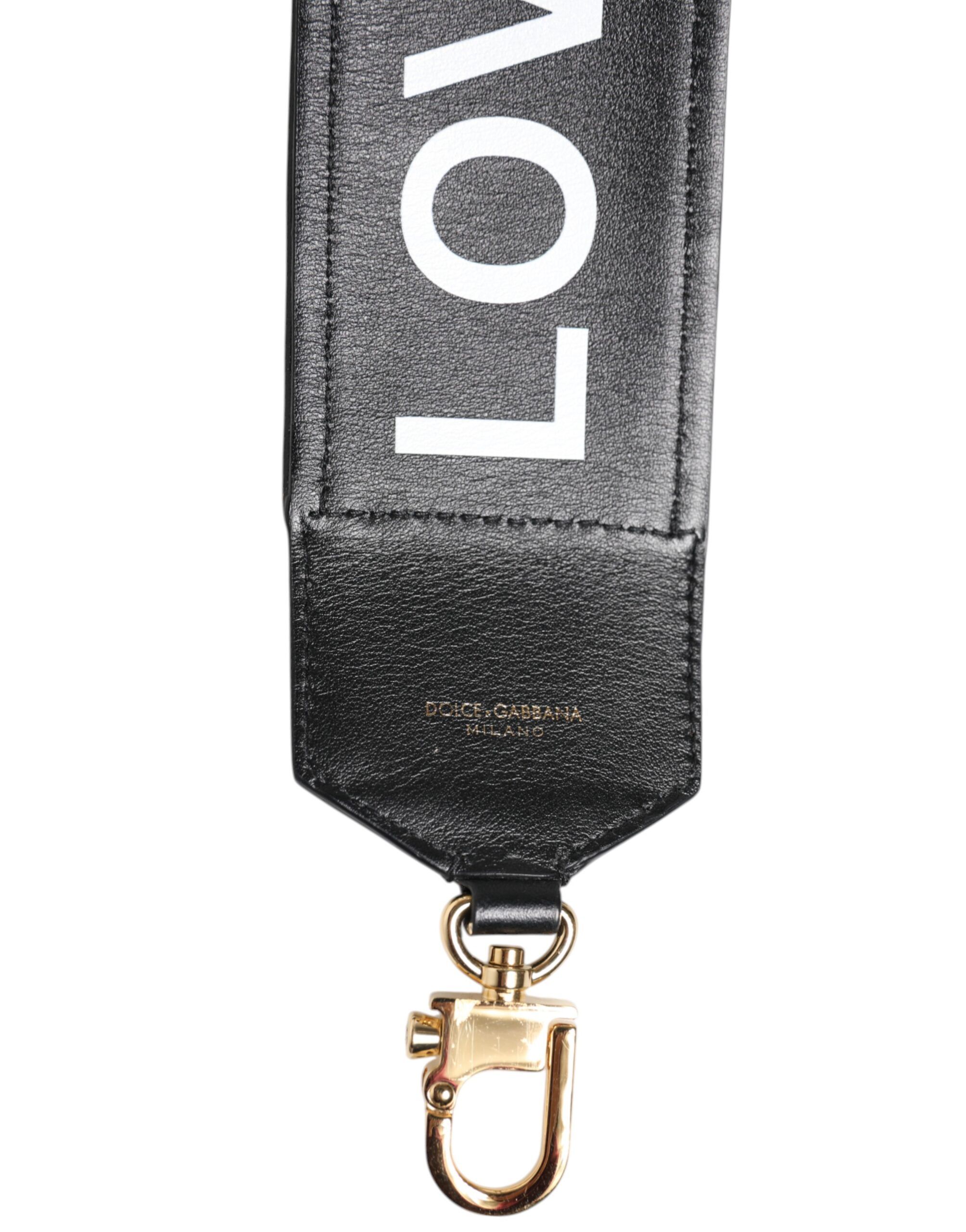 Black Leopard Print Reversible Bag Shoulder Women's Strap - Dolce & Gabbana - Modalova