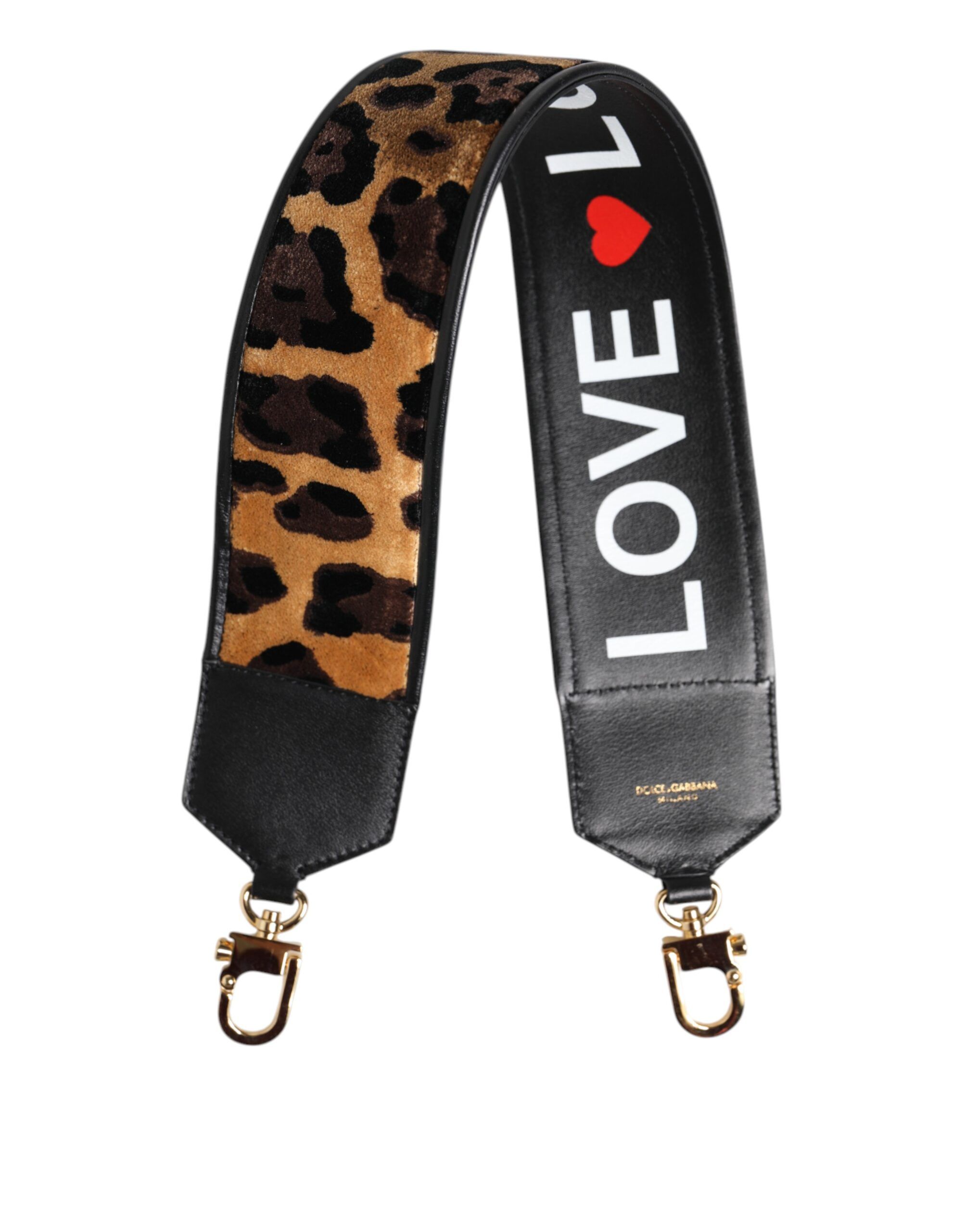 Black Leopard Print Reversible Bag Shoulder Women's Strap - Dolce & Gabbana - Modalova