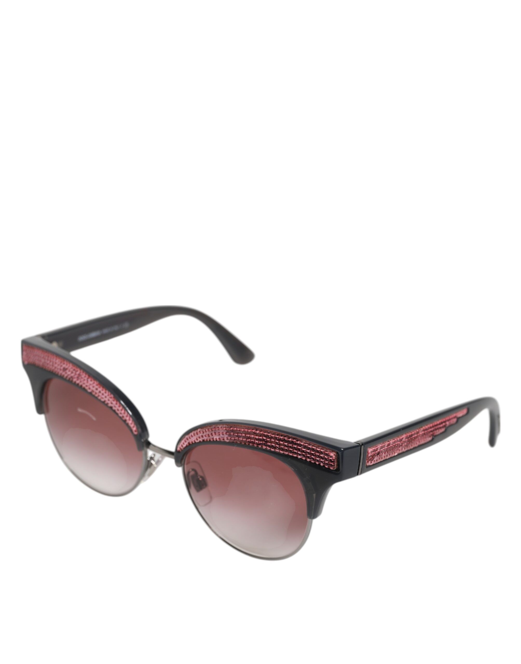 Black Mirrored Cat Eye DG6109 Sequined Women's Sunglasses (Pre-Owned) - Dolce & Gabbana - Modalova
