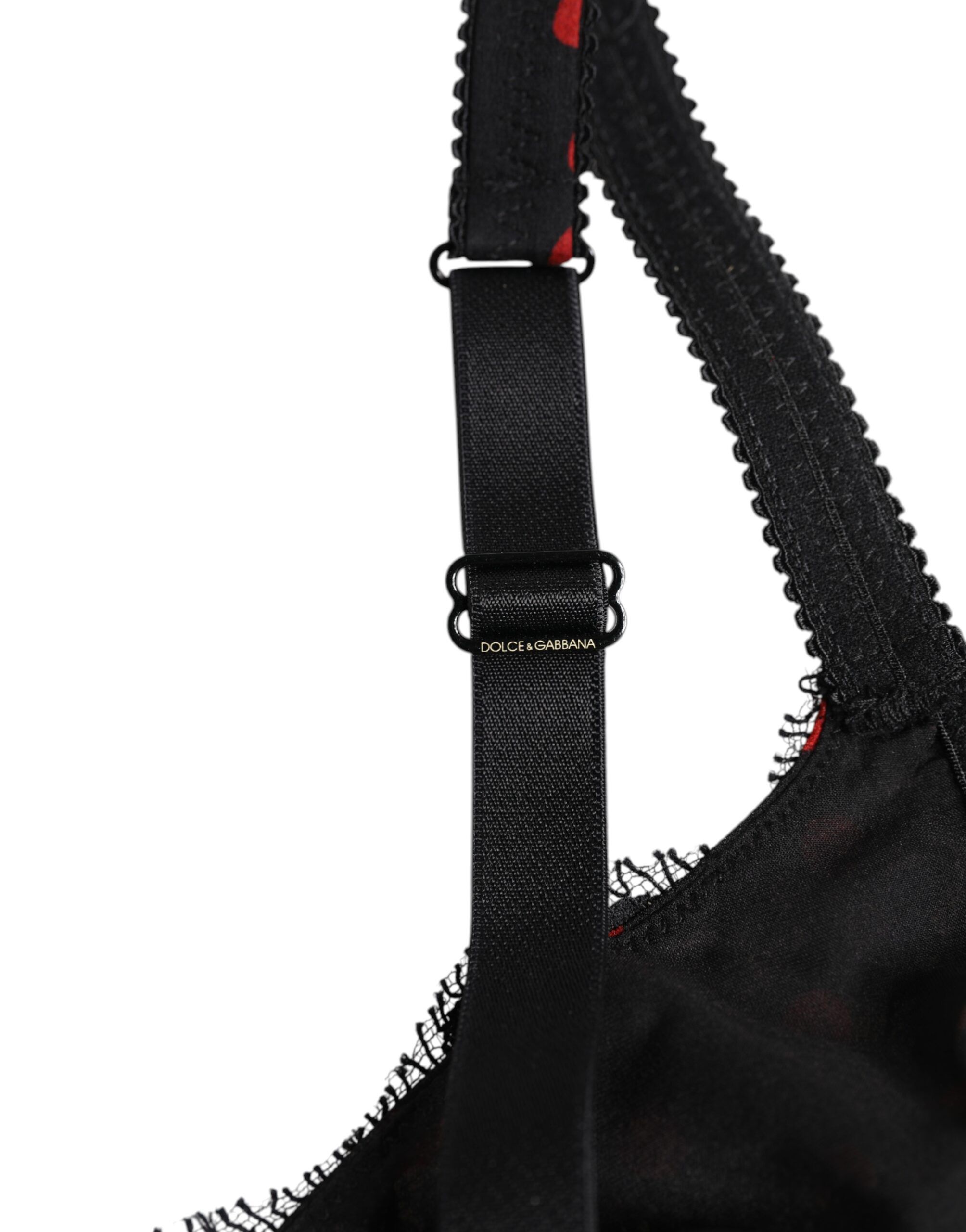 Black Red Polka Dot Underwired Balconette Women's Underwear - Dolce & Gabbana - Modalova