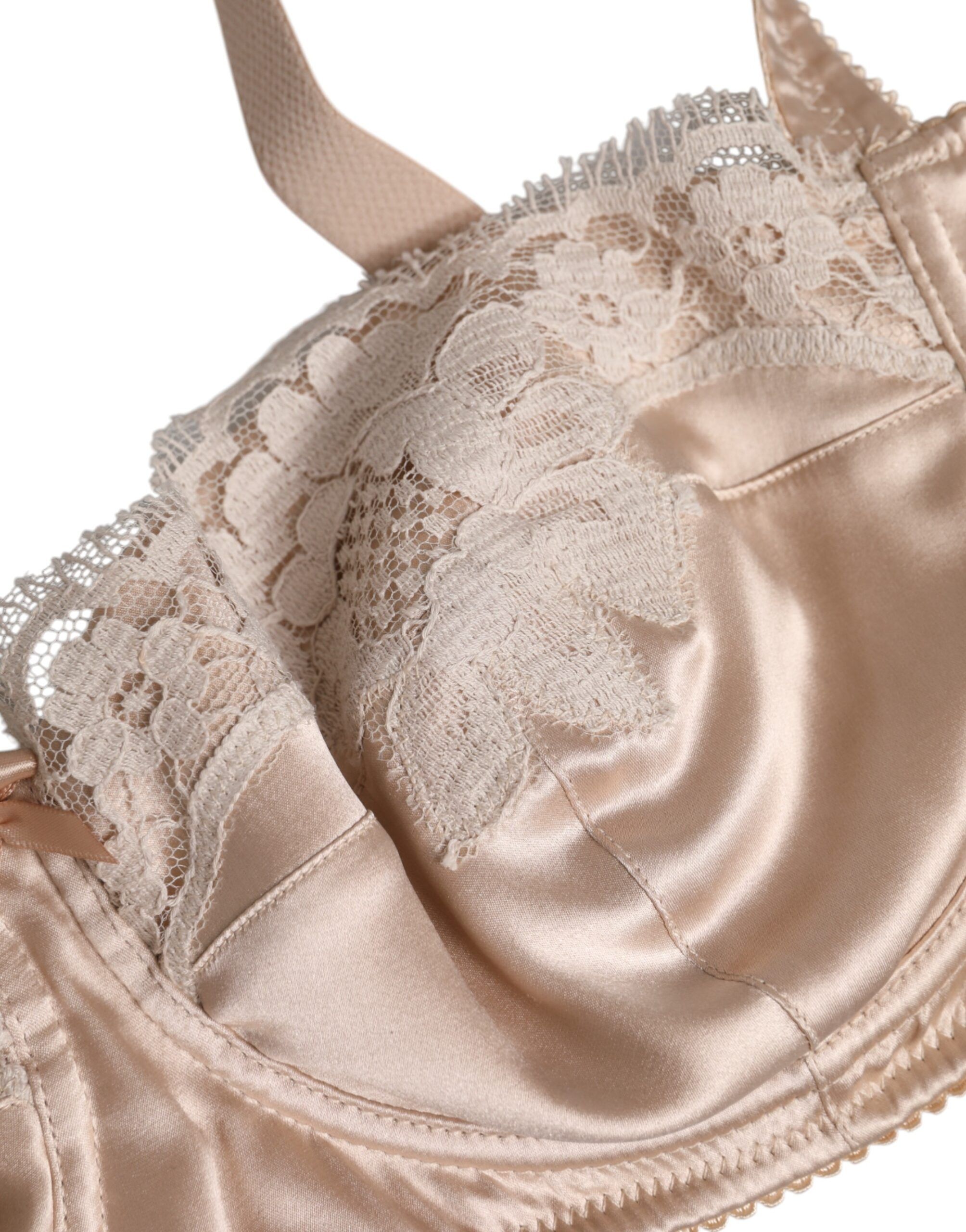 Biege Silk Underwired Balconette Bra Women's Underwear - Dolce & Gabbana - Modalova