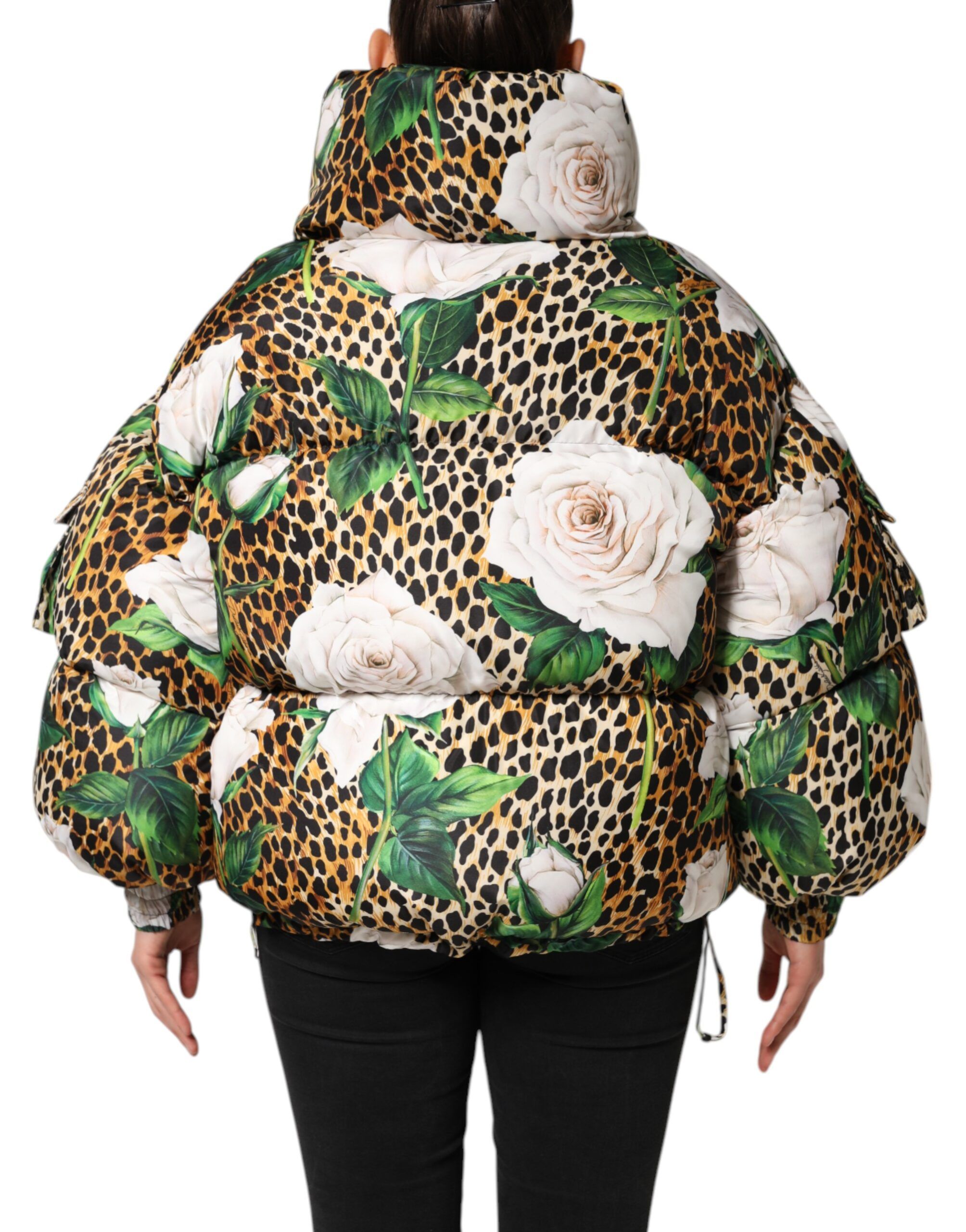 Leopard Rose Puffer Quilted Women's Jacket - Dolce & Gabbana - Modalova