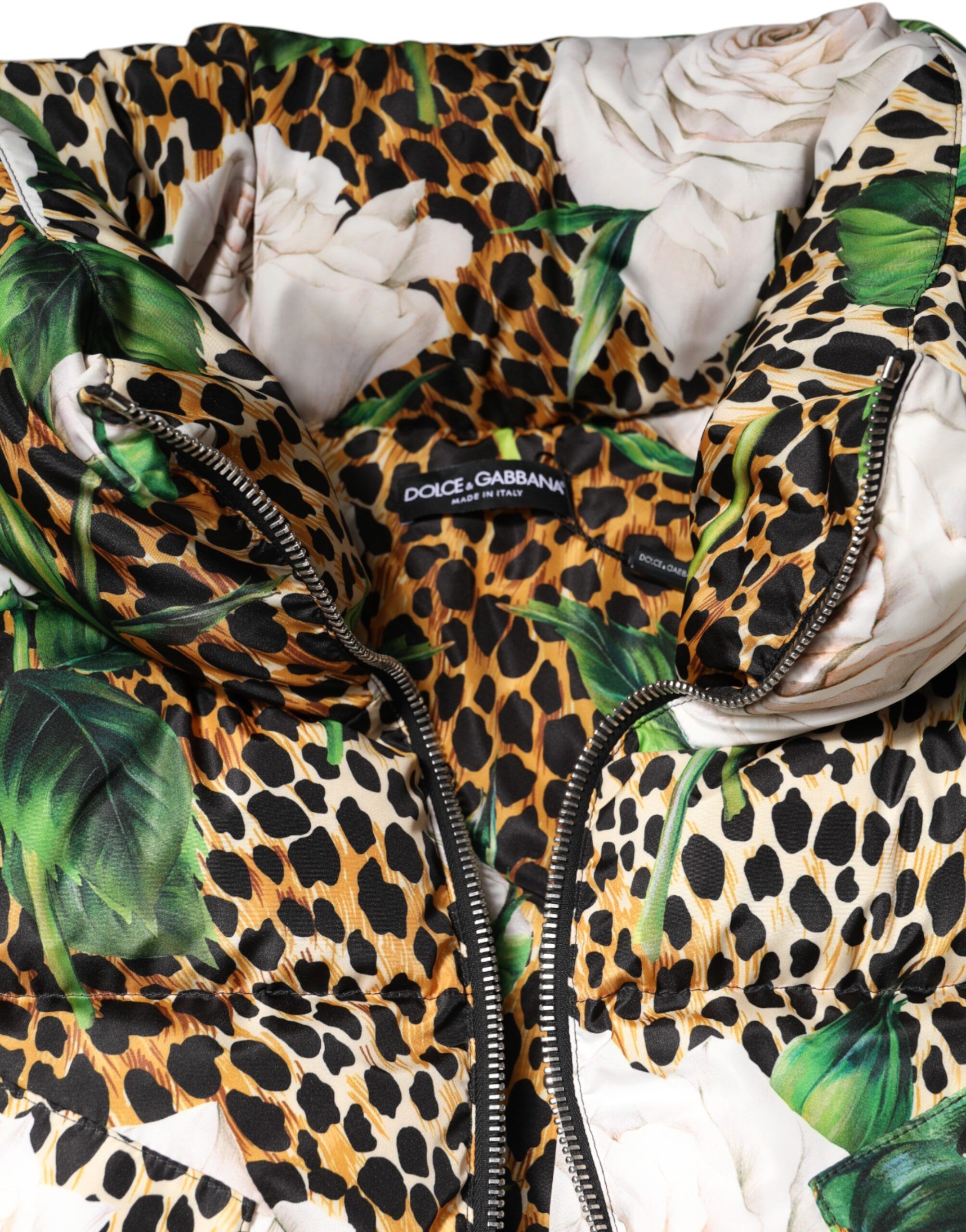 Leopard Rose Puffer Quilted Women's Jacket - Dolce & Gabbana - Modalova