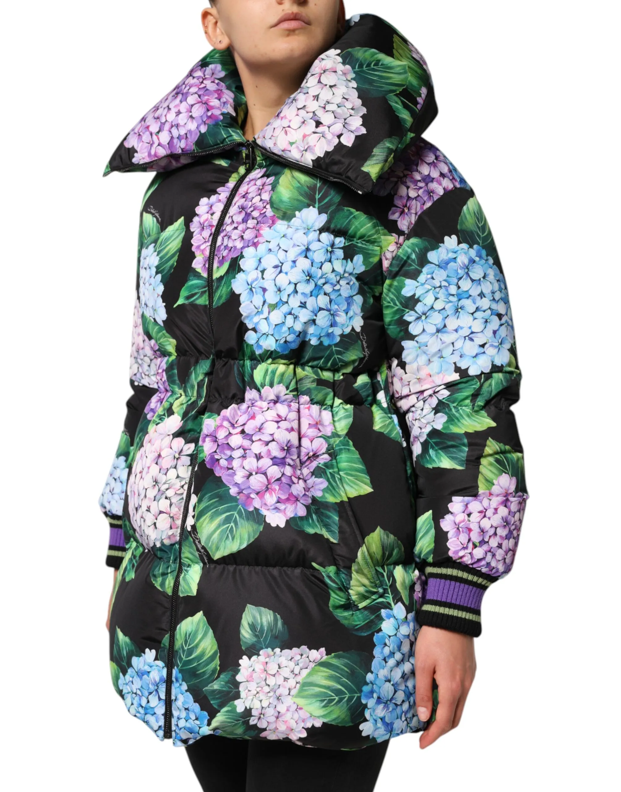 Floral Print Puffer Quilted Women's Jacket - Dolce & Gabbana - Modalova