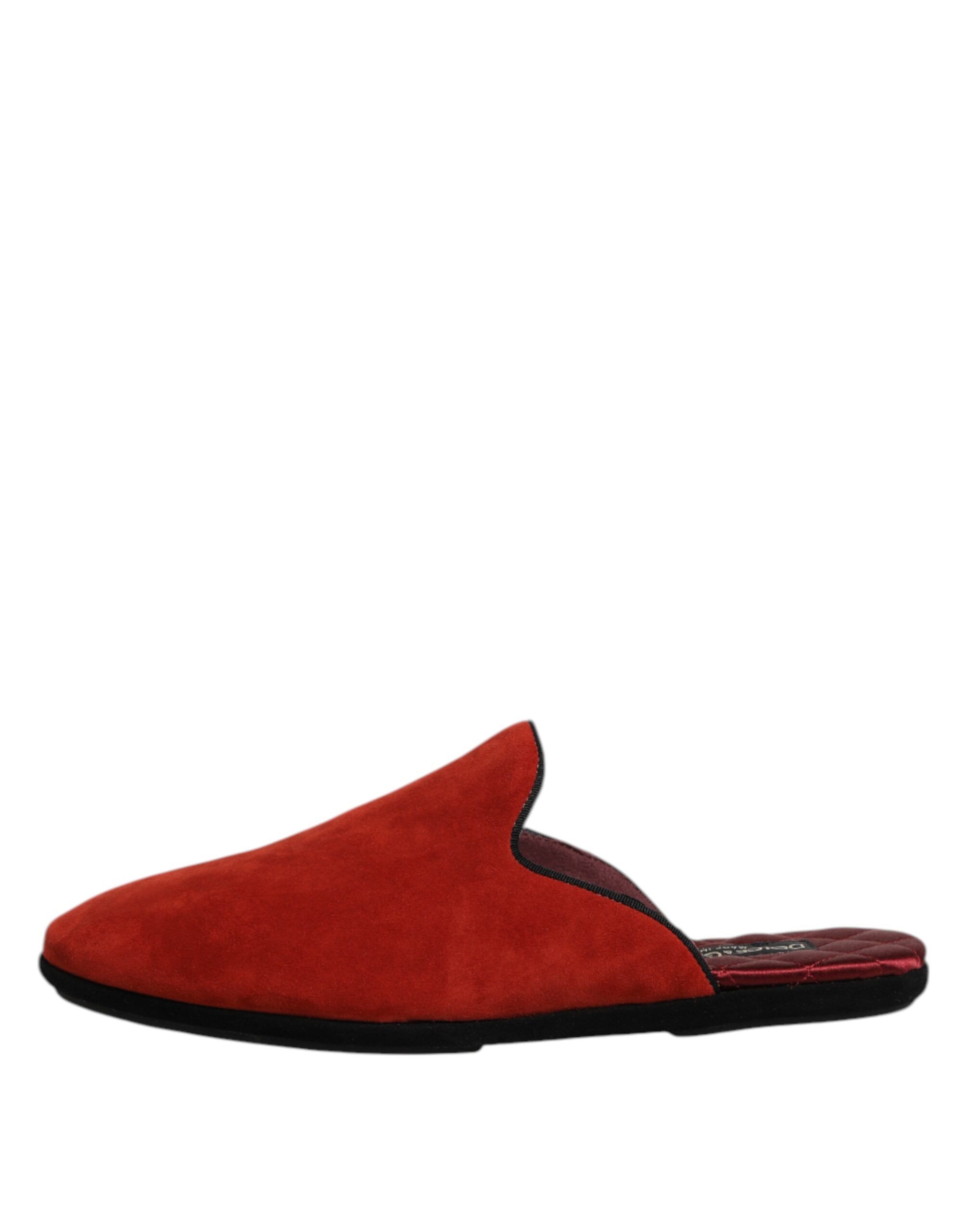 Suede Slides Flat Slipper Men's Shoes - Dolce & Gabbana - Modalova