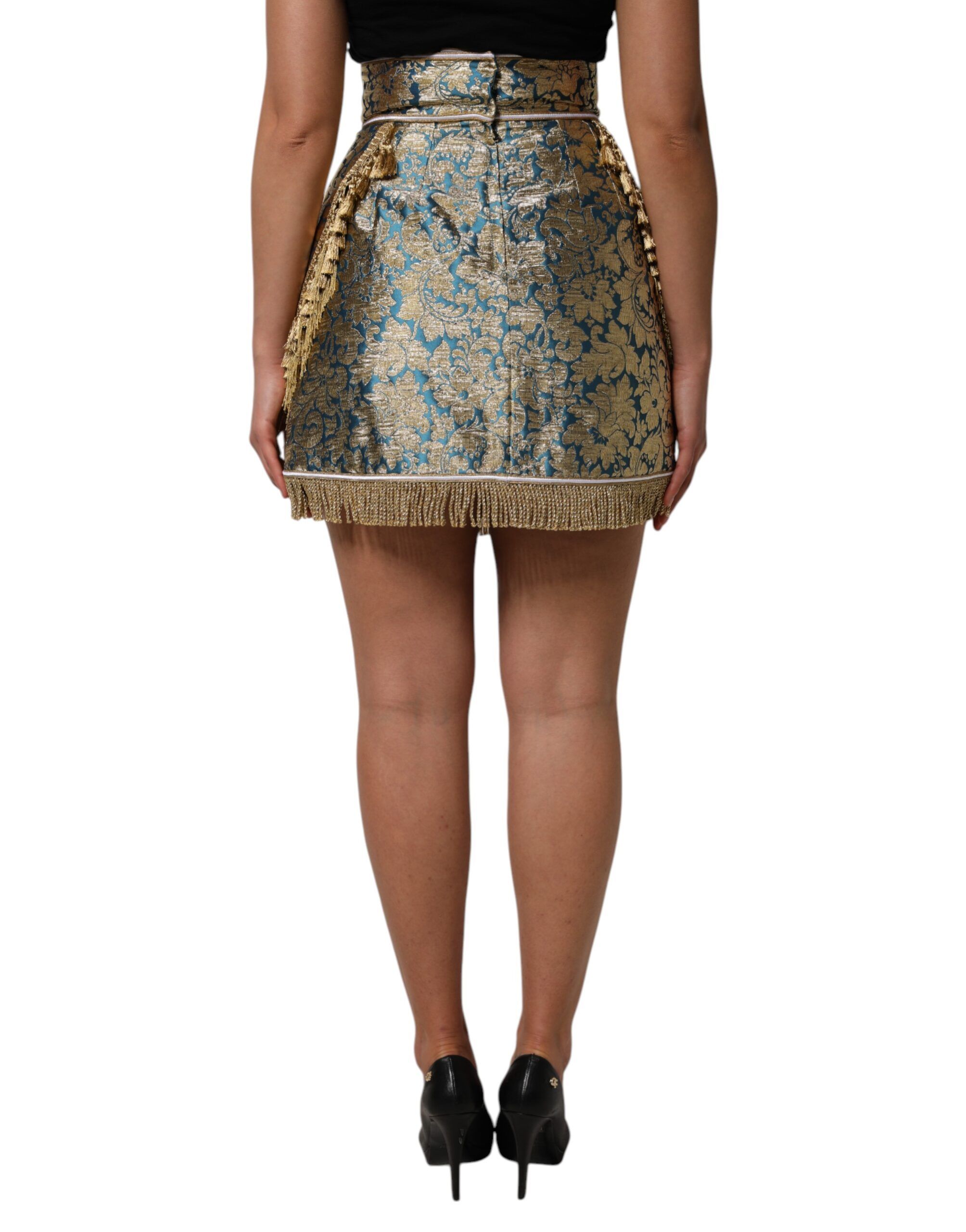 Floral Jacquard Tasseled Mini Women's Skirt - Dolce & Gabbana - Modalova
