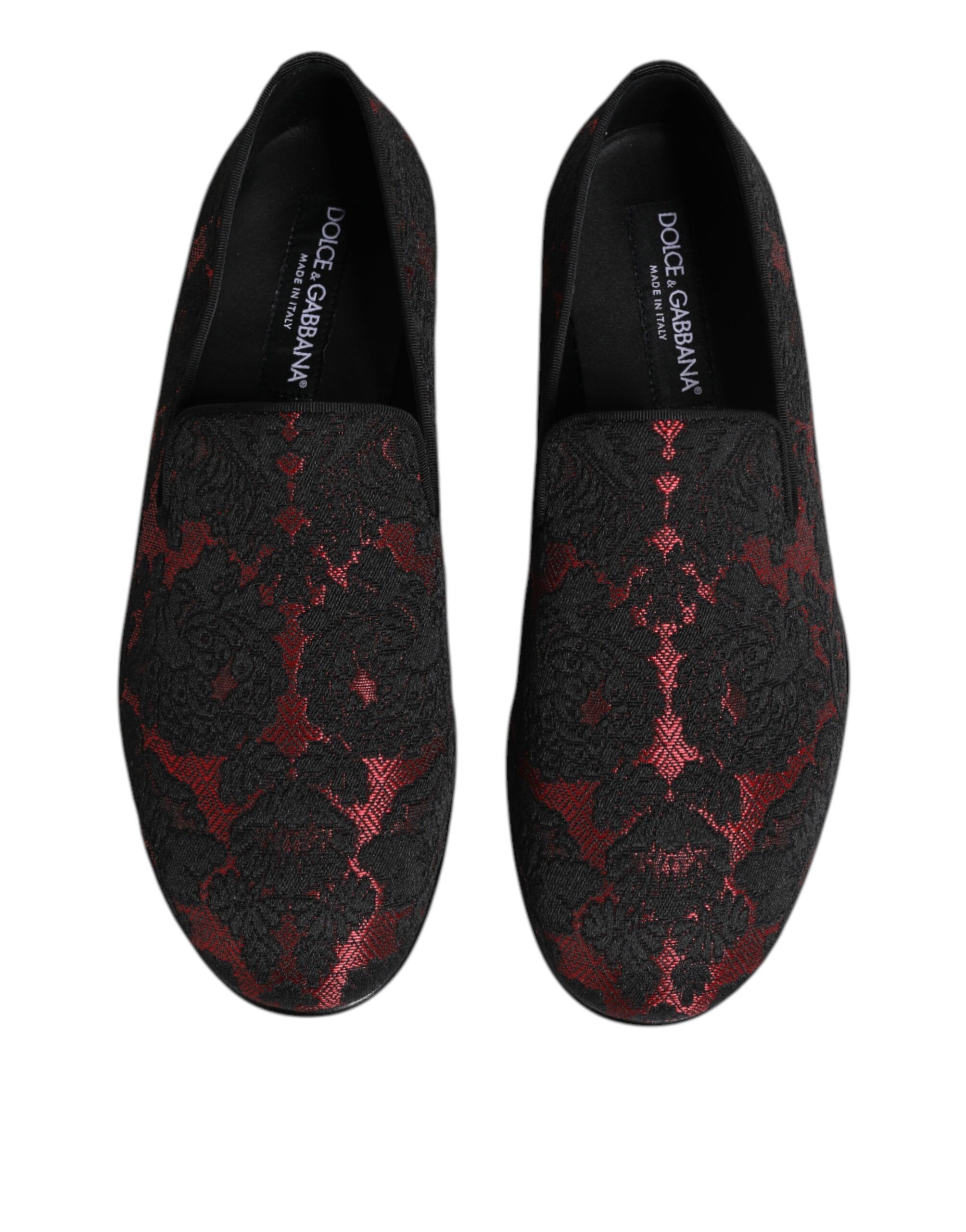 Red Black Jacquard Slip On Men Loafers Men's Shoes - Dolce & Gabbana - Modalova