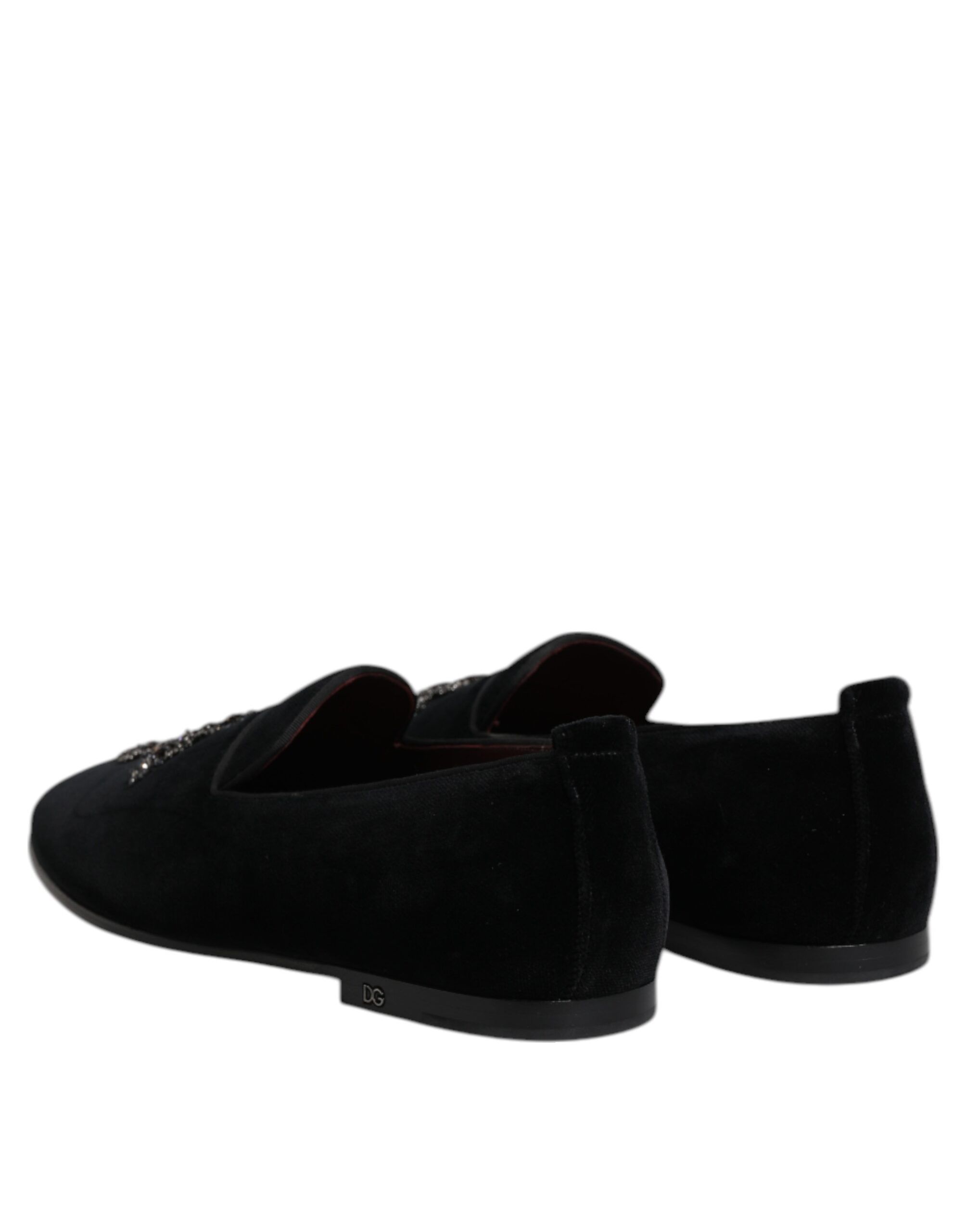 Velvet Embellished Loafer Slip On Men's Shoes - Dolce & Gabbana - Modalova