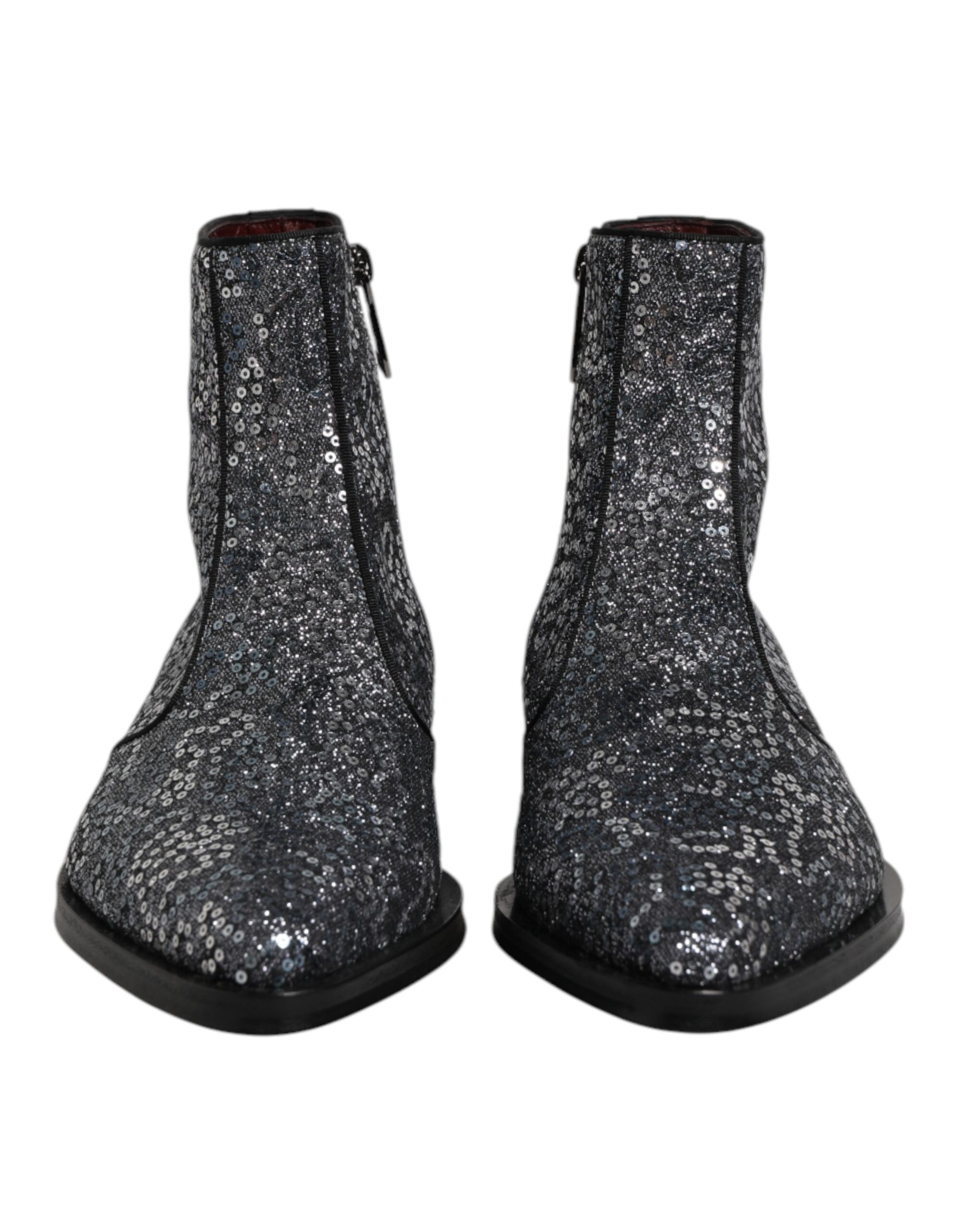 Cotton Sequined Chelsea Boots Men's Shoes - Dolce & Gabbana - Modalova