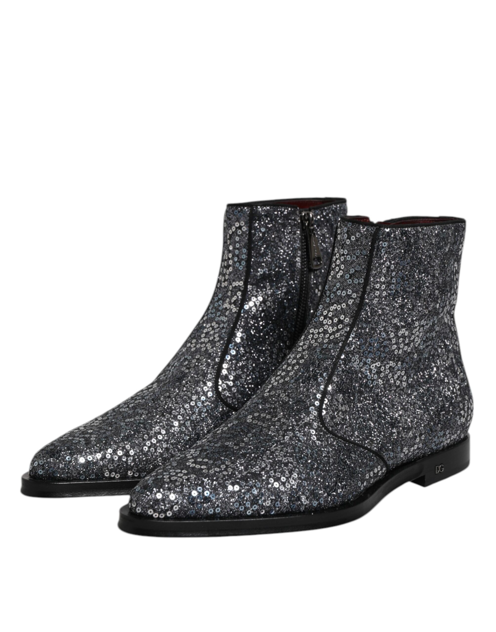 Cotton Sequined Chelsea Boots Men's Shoes - Dolce & Gabbana - Modalova