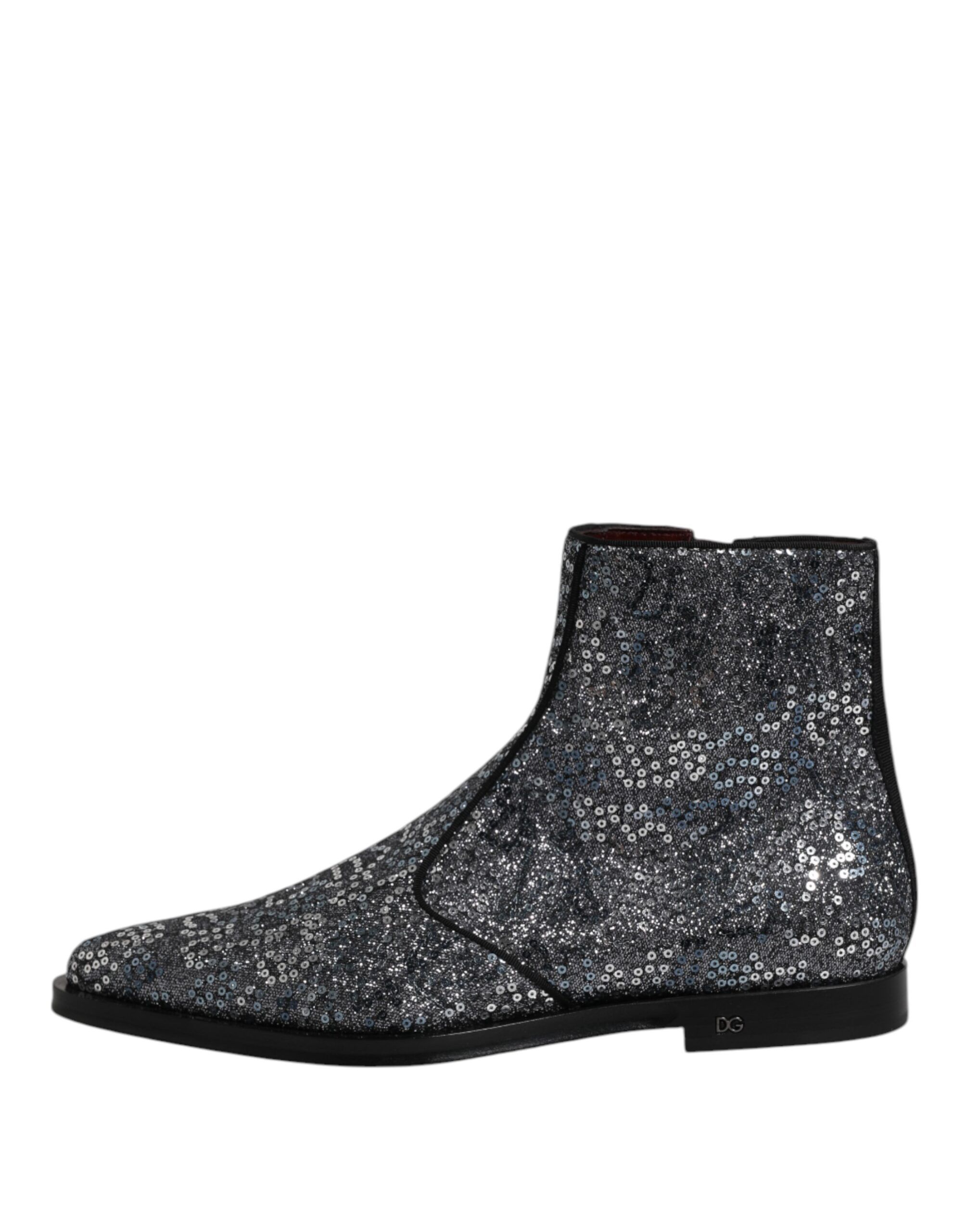 Cotton Sequined Chelsea Boots Men's Shoes - Dolce & Gabbana - Modalova