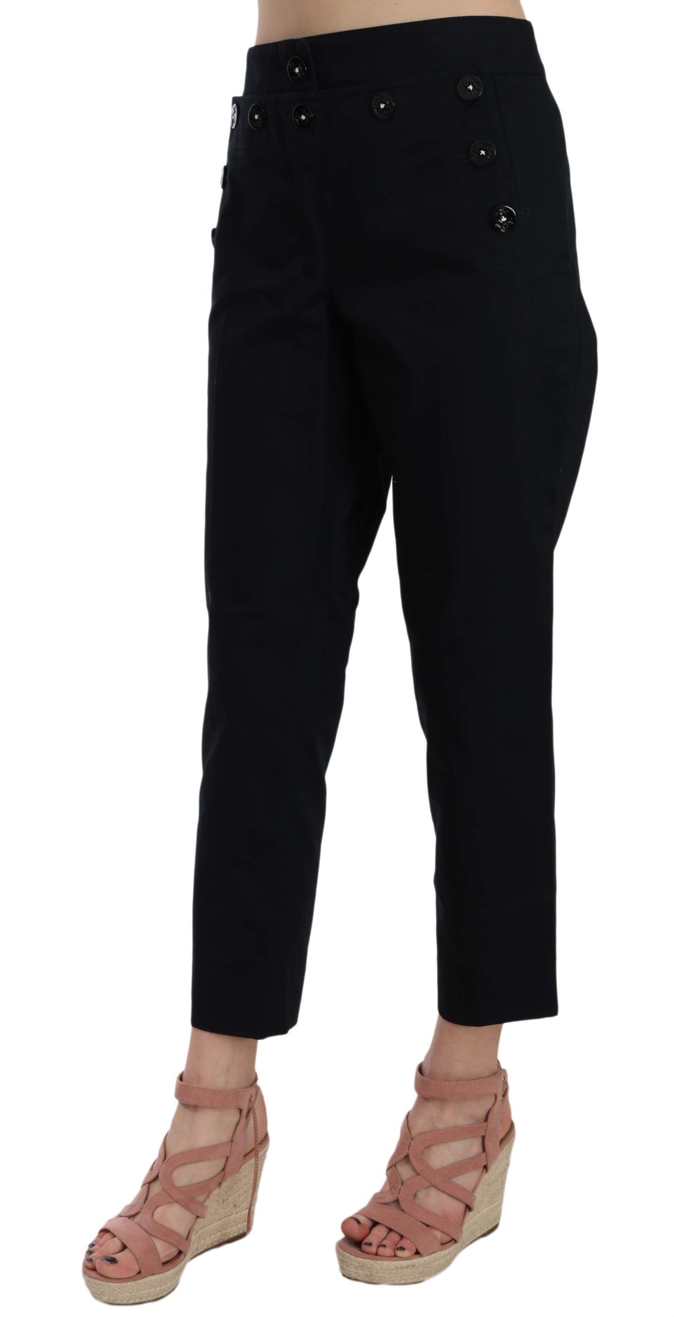 Cropped Front Button Embellished Women's Pants - Dolce & Gabbana - Modalova