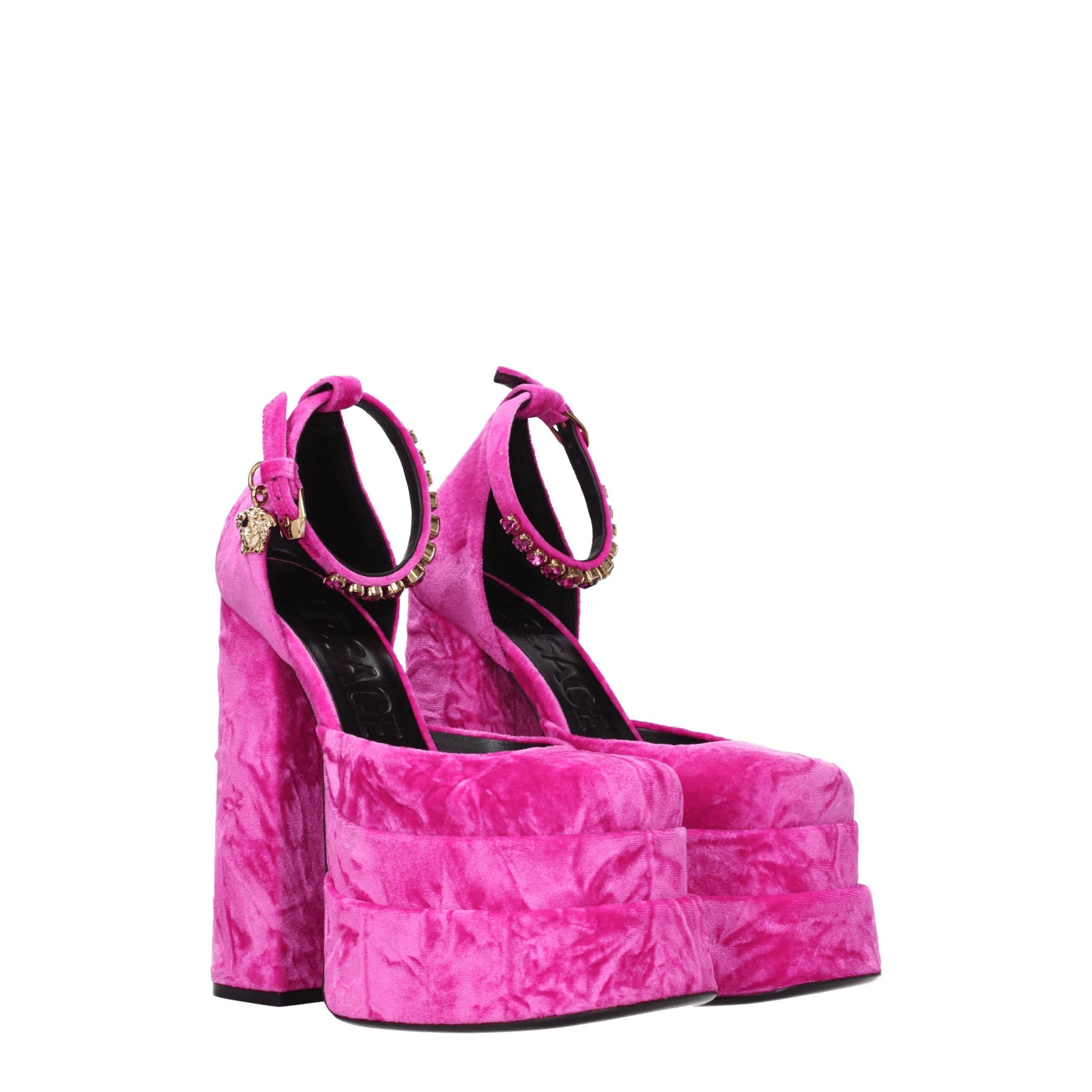 Velvet Platform Women's Sandals - Versace - Modalova