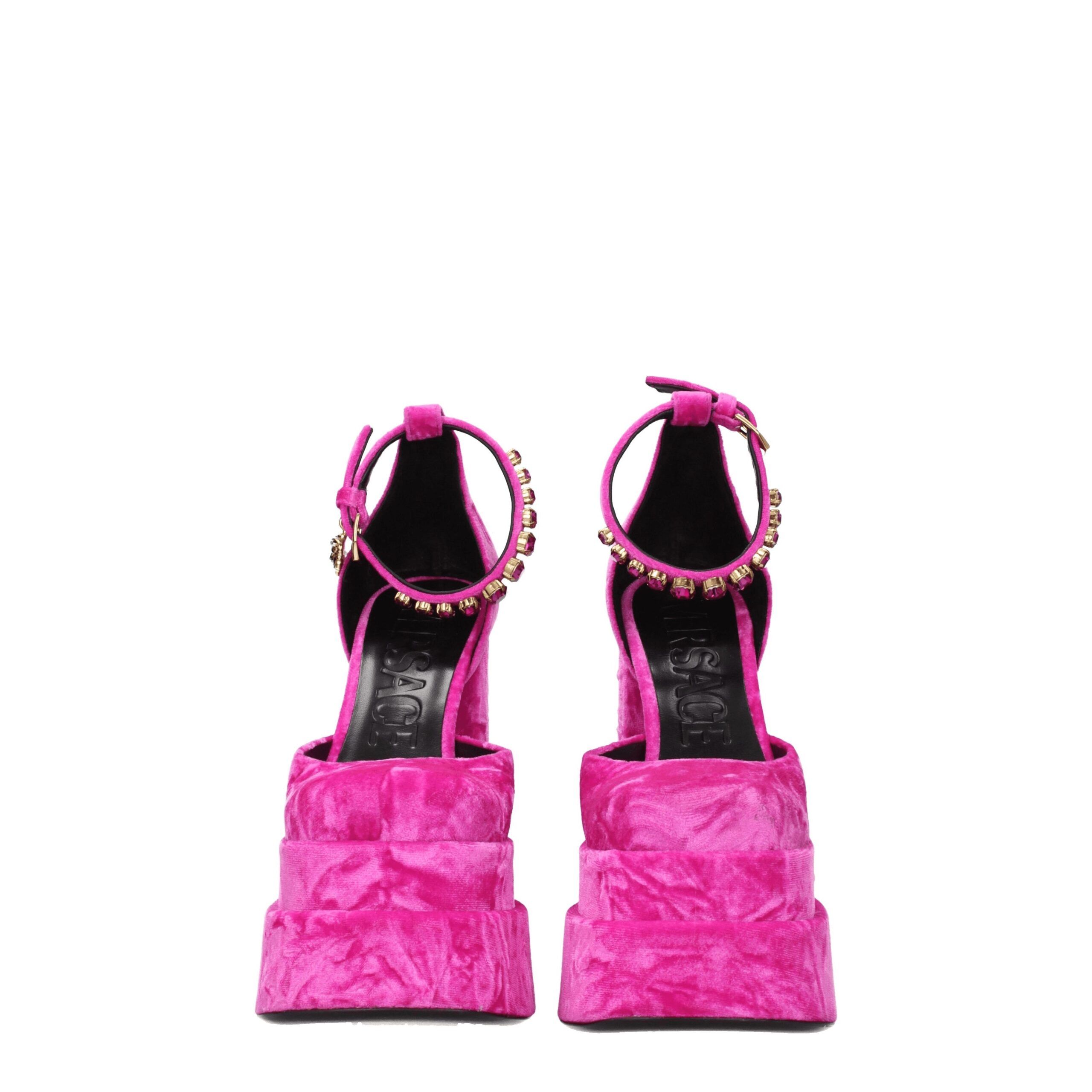Velvet Platform Women's Sandals - Versace - Modalova