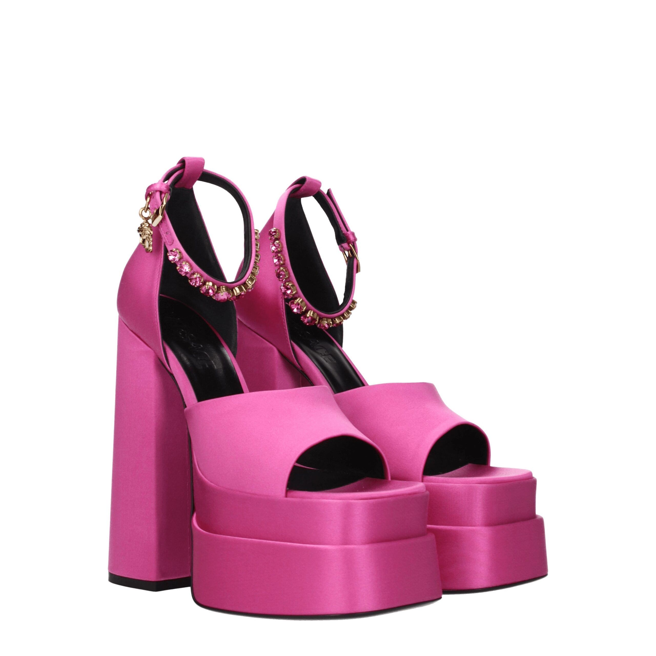 Satin Platform Women's Sandals - Versace - Modalova