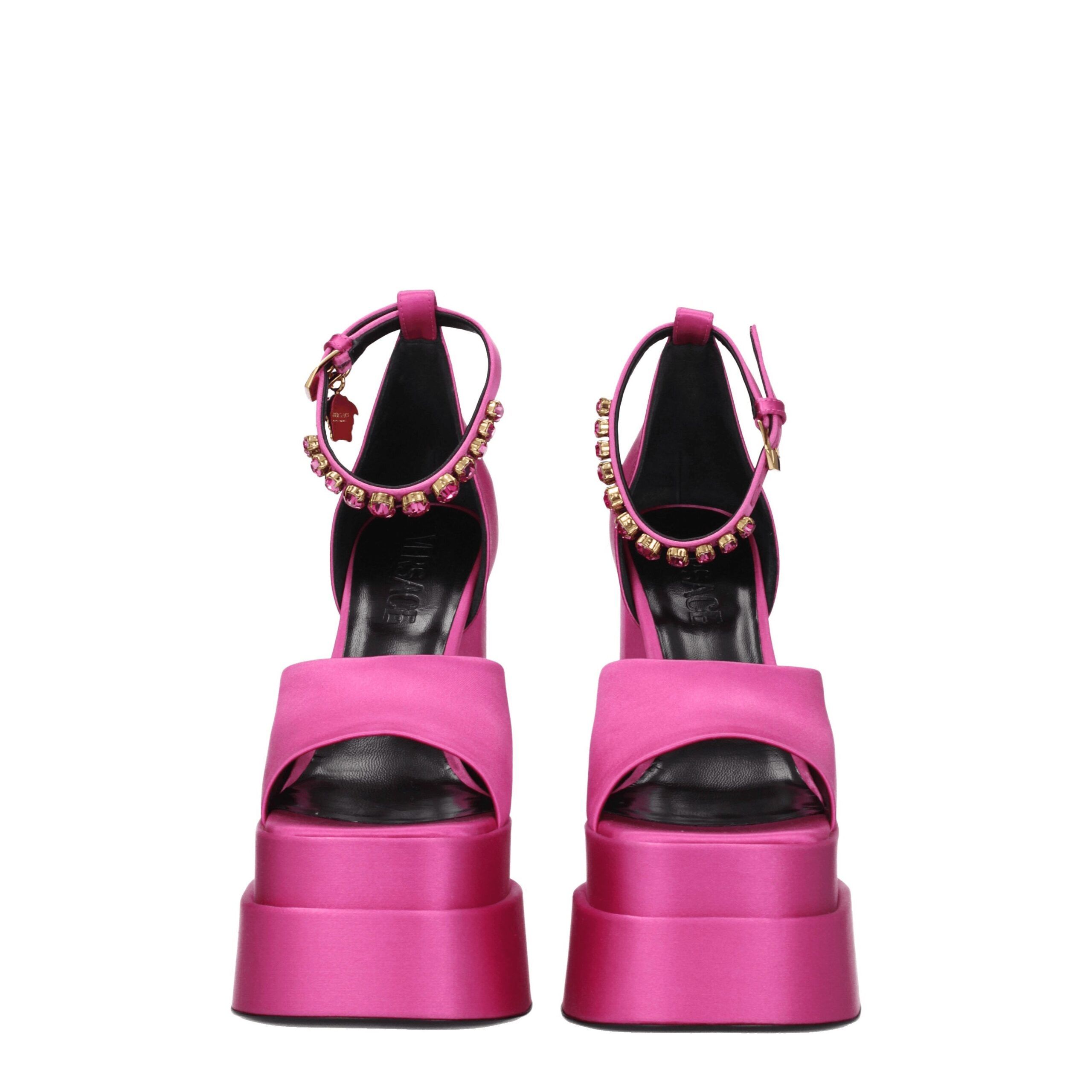Satin Platform Women's Sandals - Versace - Modalova