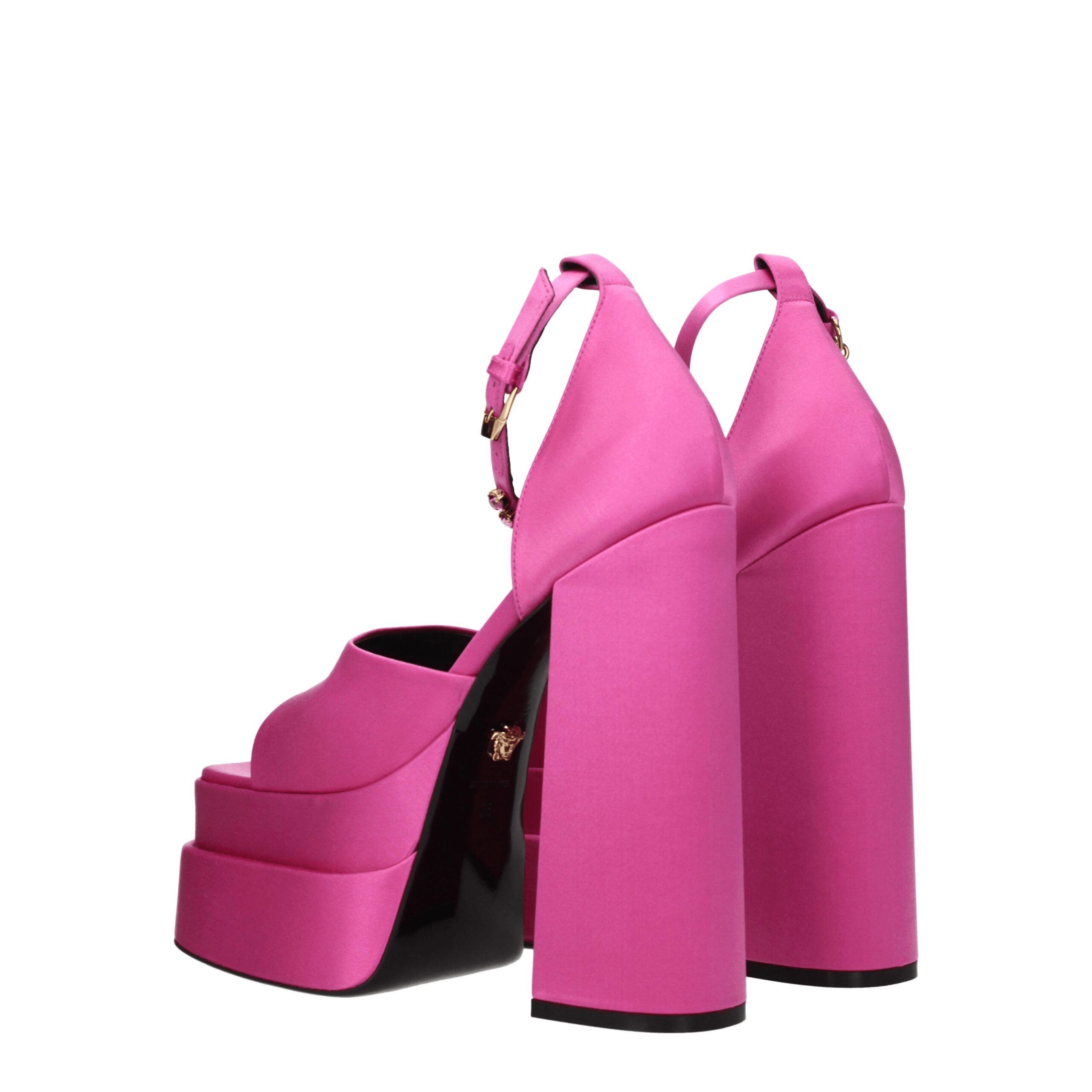 Satin Platform Women's Sandals - Versace - Modalova