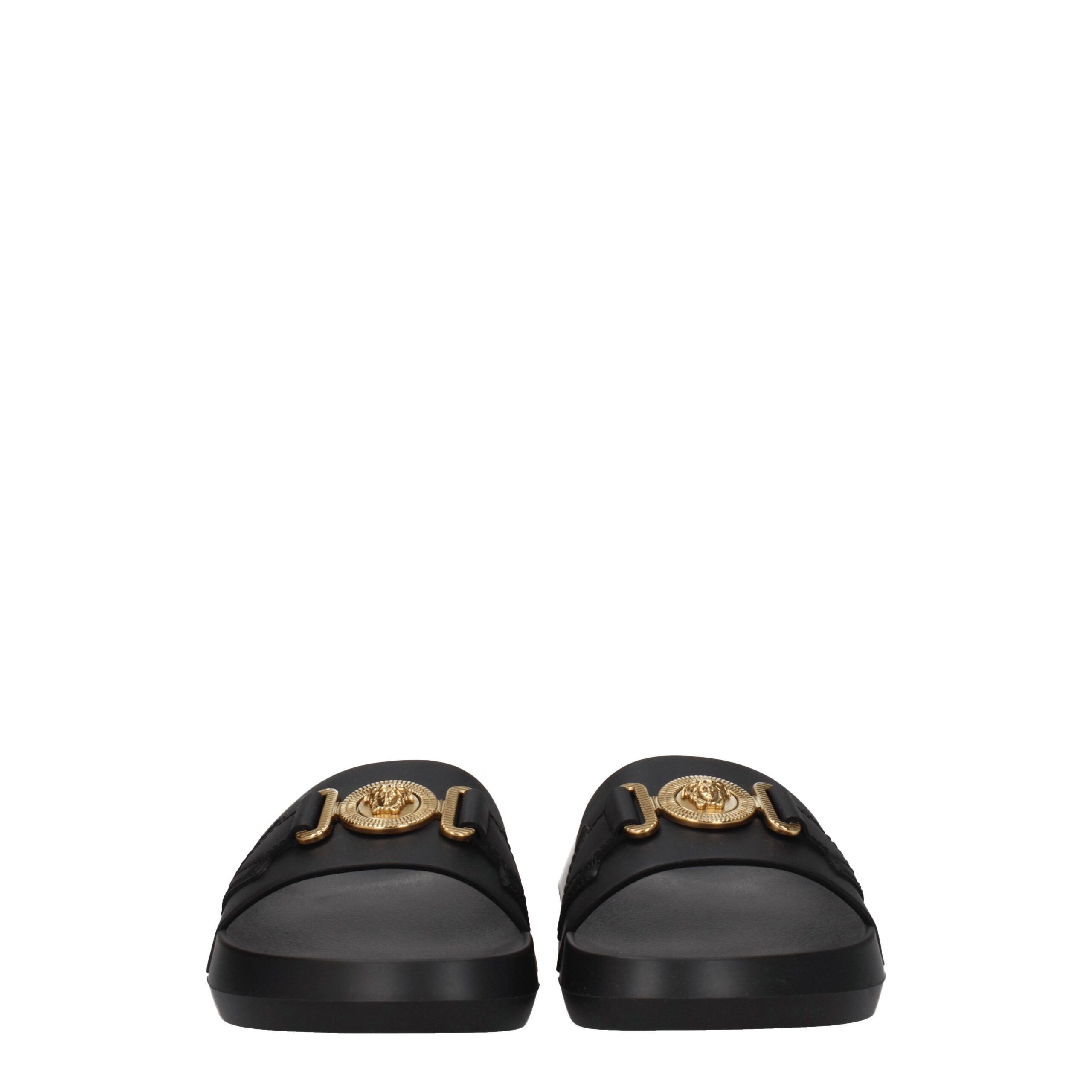 Leather Women's Slippers - Versace - Modalova