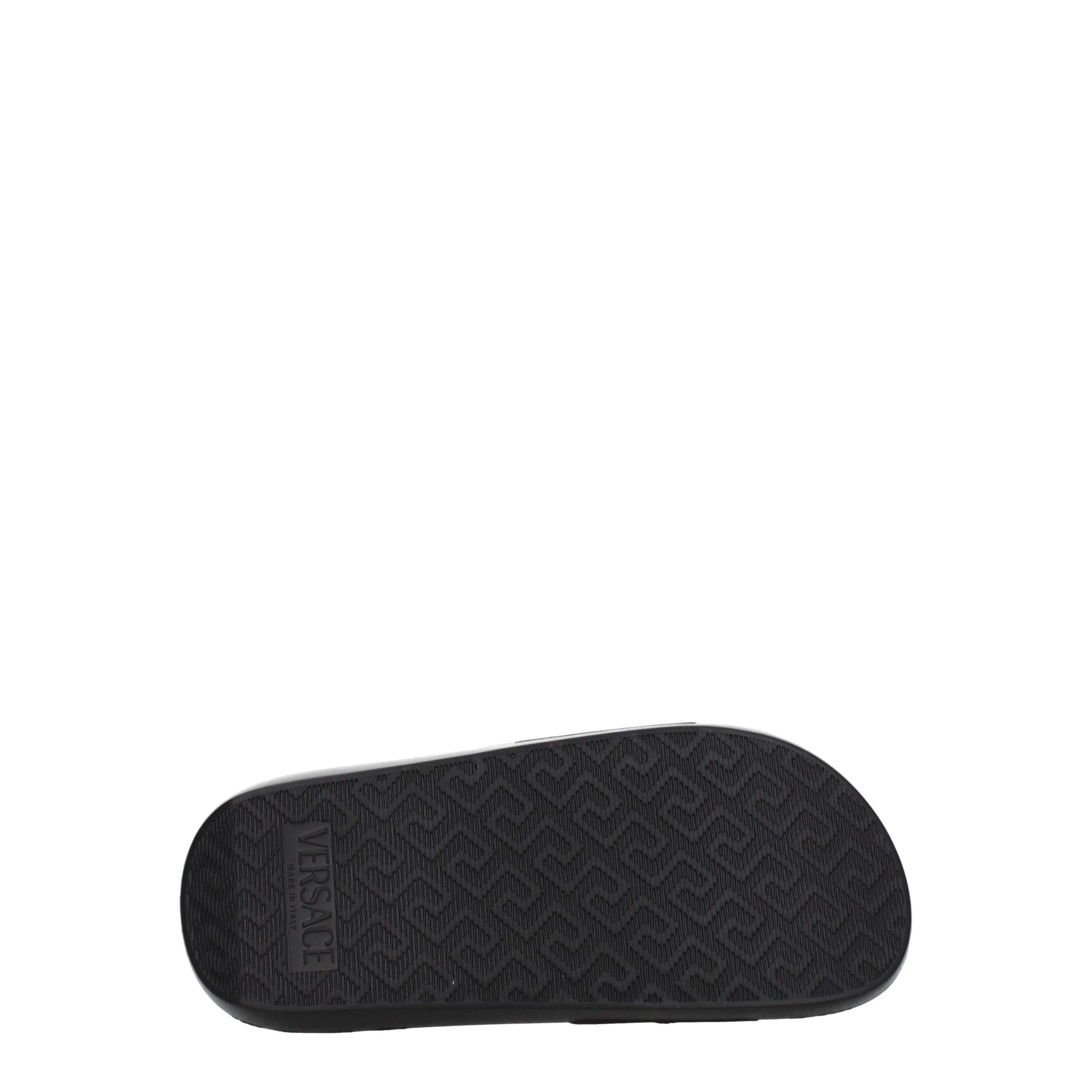 Leather Women's Slippers - Versace - Modalova
