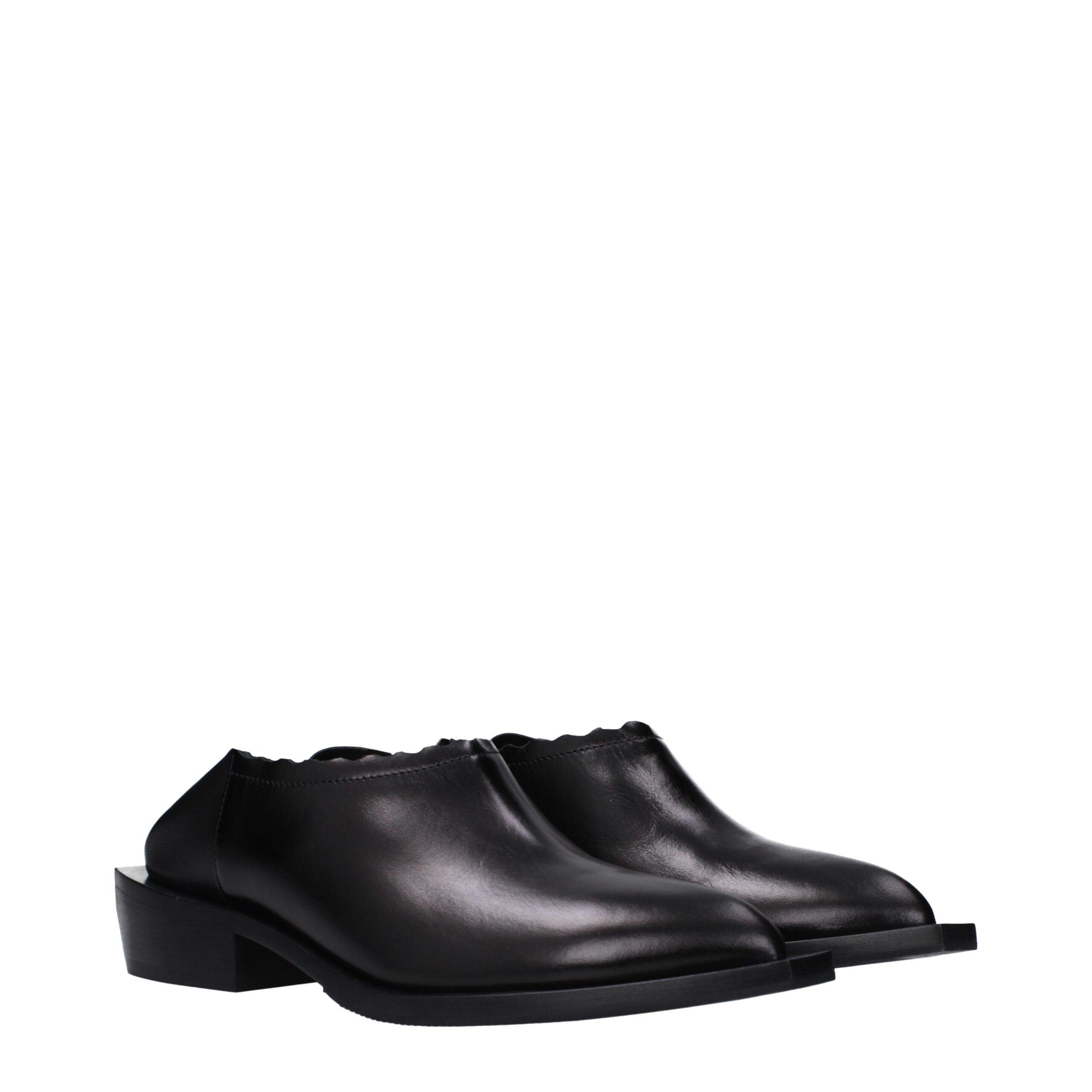 Leather Women's Mules - Moschino - Modalova