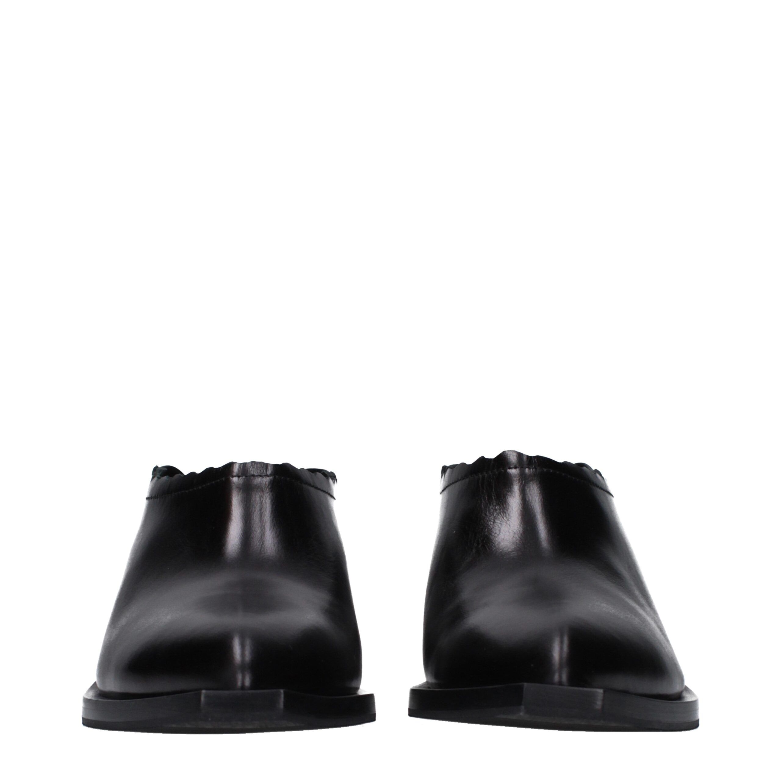 Leather Women's Mules - Moschino - Modalova