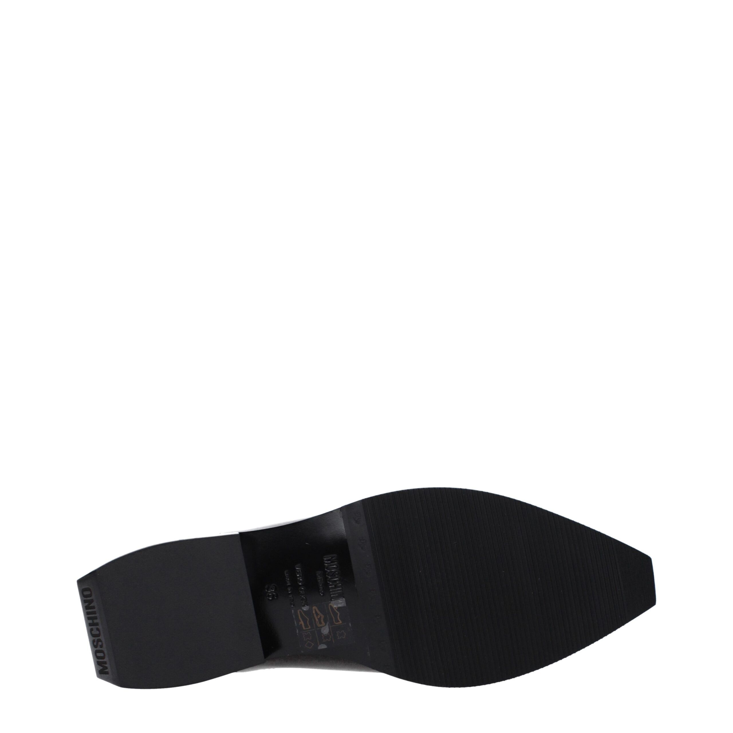 Leather Women's Mules - Moschino - Modalova