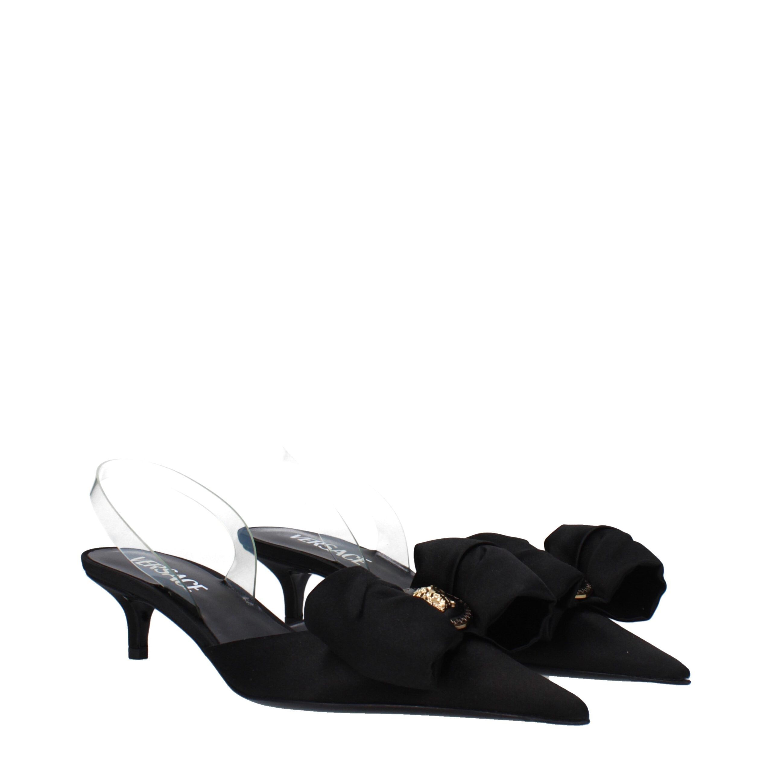 Satin Flat Women's Sandals - Versace - Modalova