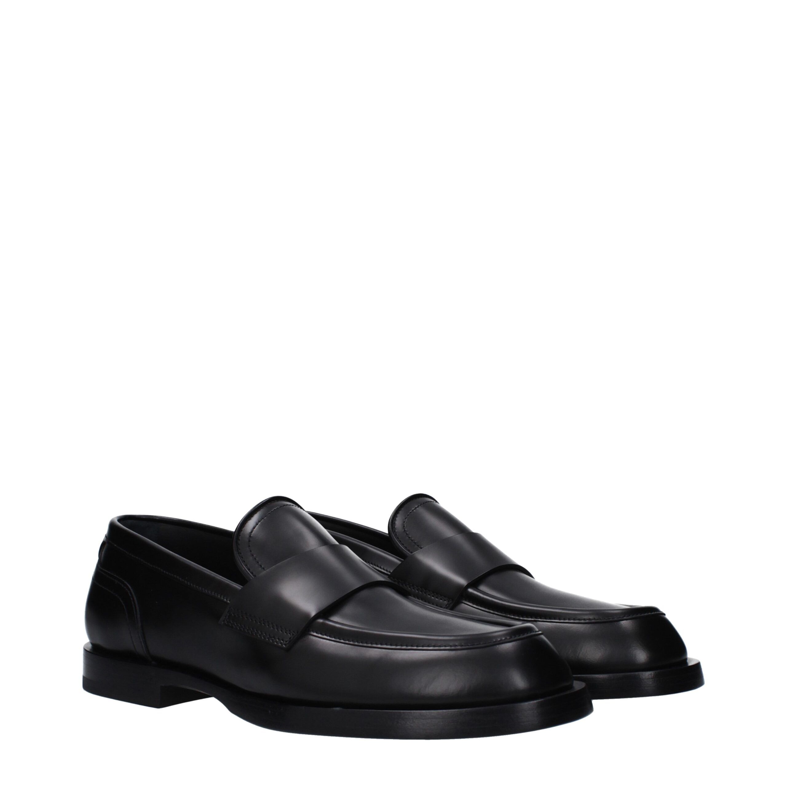 Leather Slip-On Men's Loafers - Dolce & Gabbana - Modalova