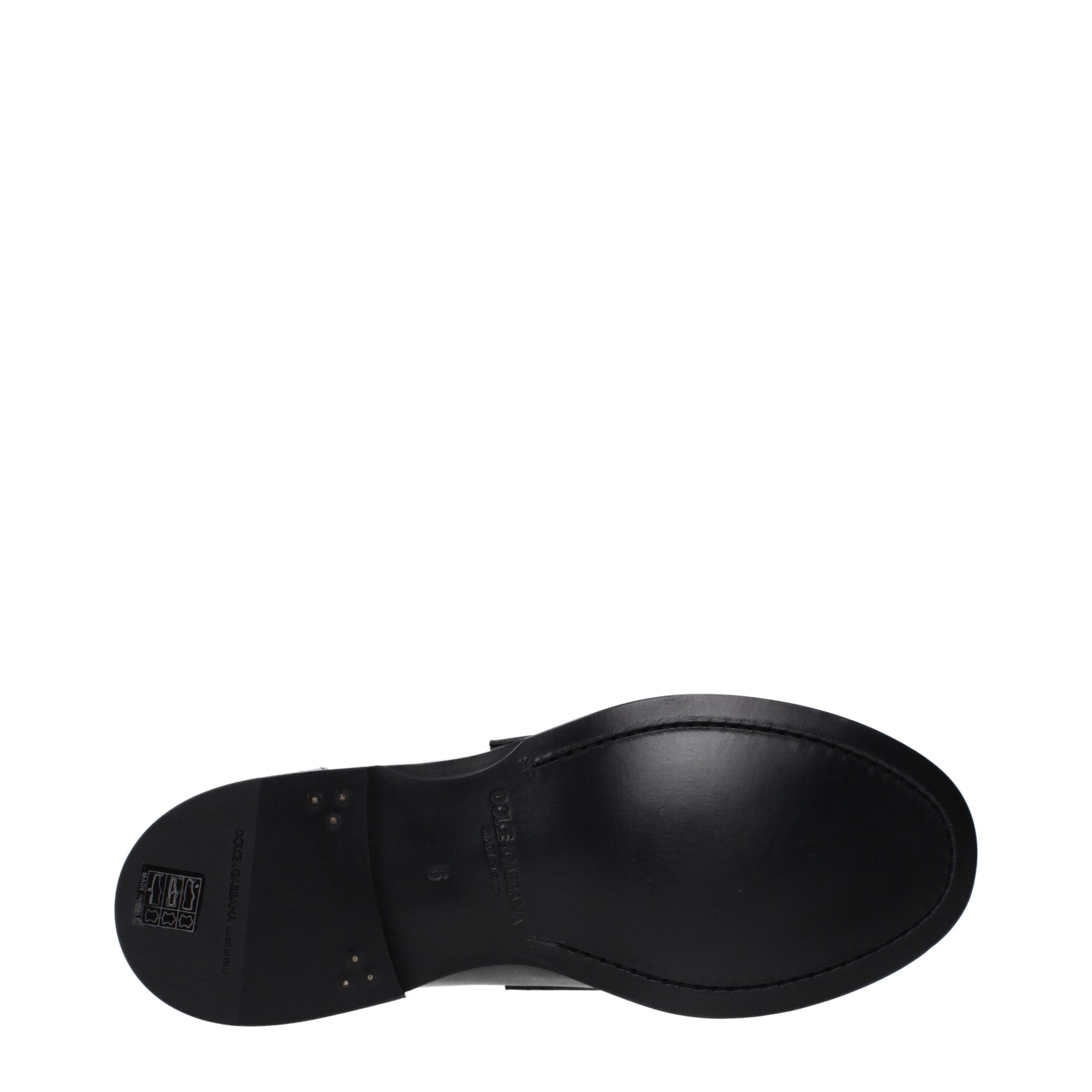 Leather Slip-On Men's Loafers - Dolce & Gabbana - Modalova