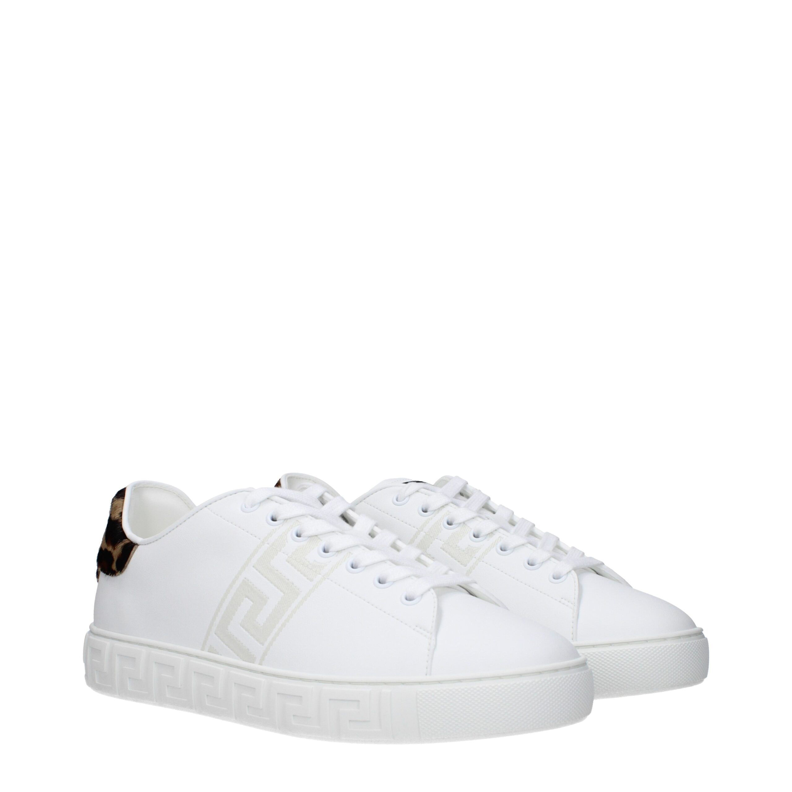 Leather Low Top Men's Sneakers - Versace - Modalova