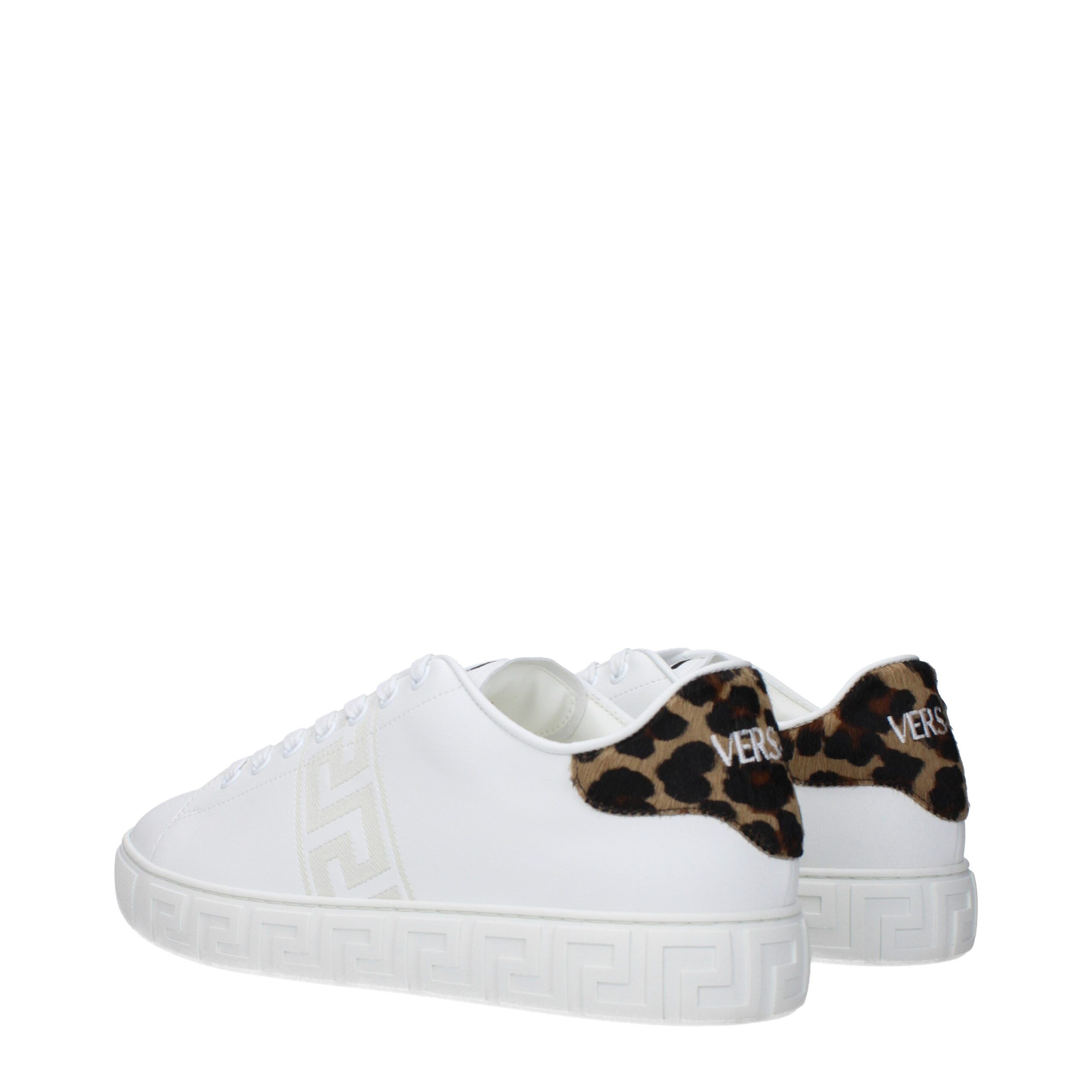 Leather Low Top Men's Sneakers - Versace - Modalova