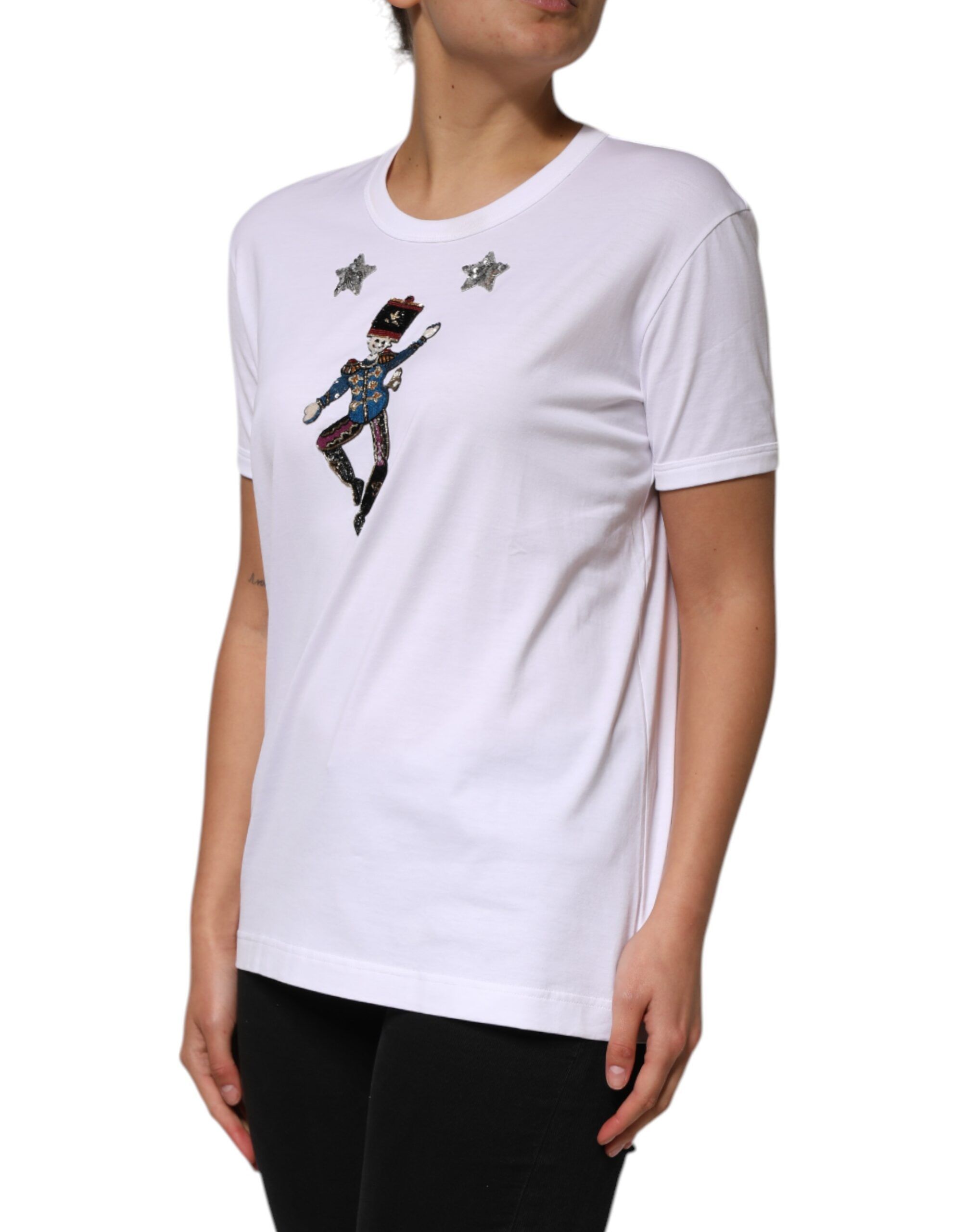 Cotton Sequin Embellished Top Women's T-shirt - Dolce & Gabbana - Modalova