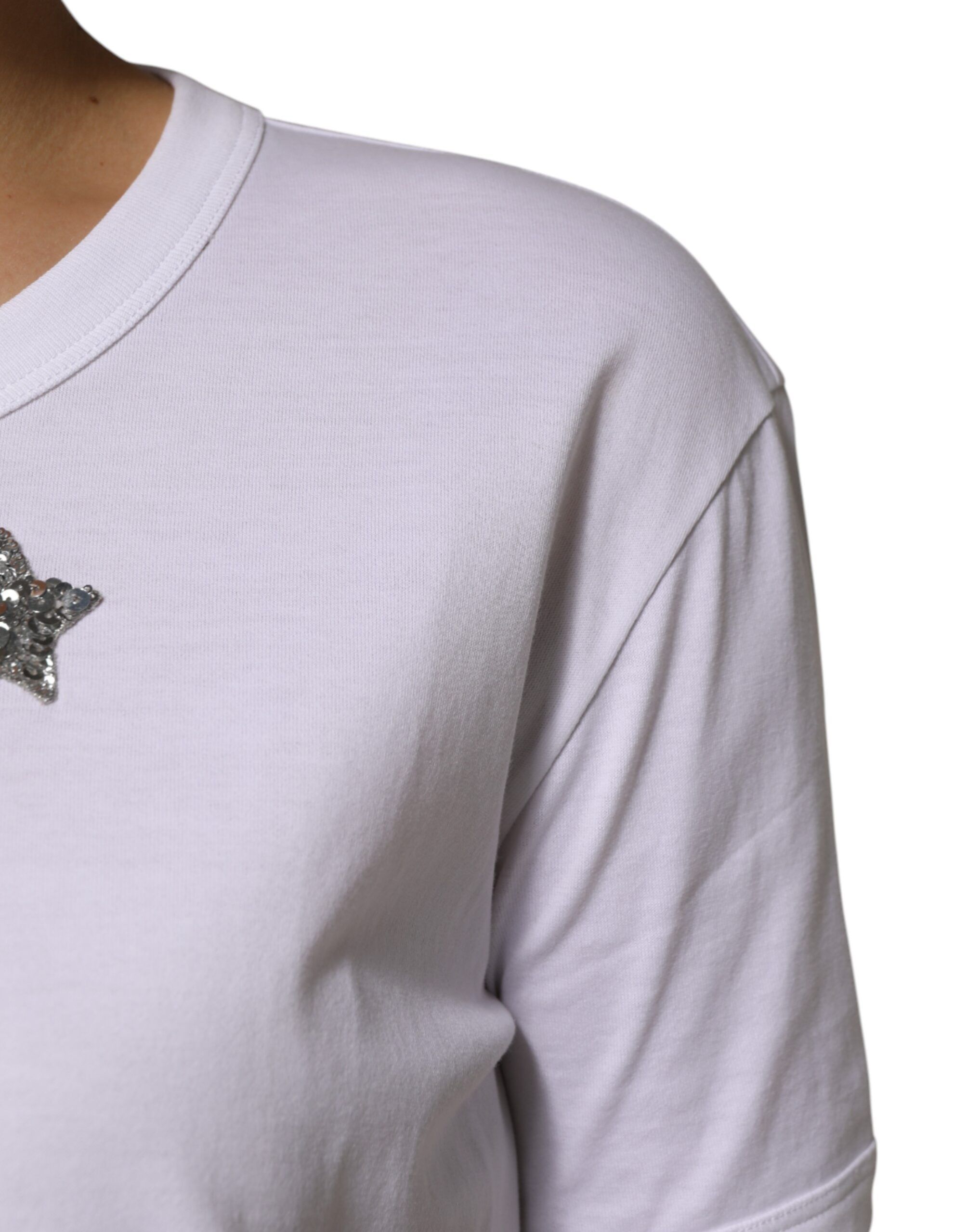 Cotton Sequin Embellished Top Women's T-shirt - Dolce & Gabbana - Modalova