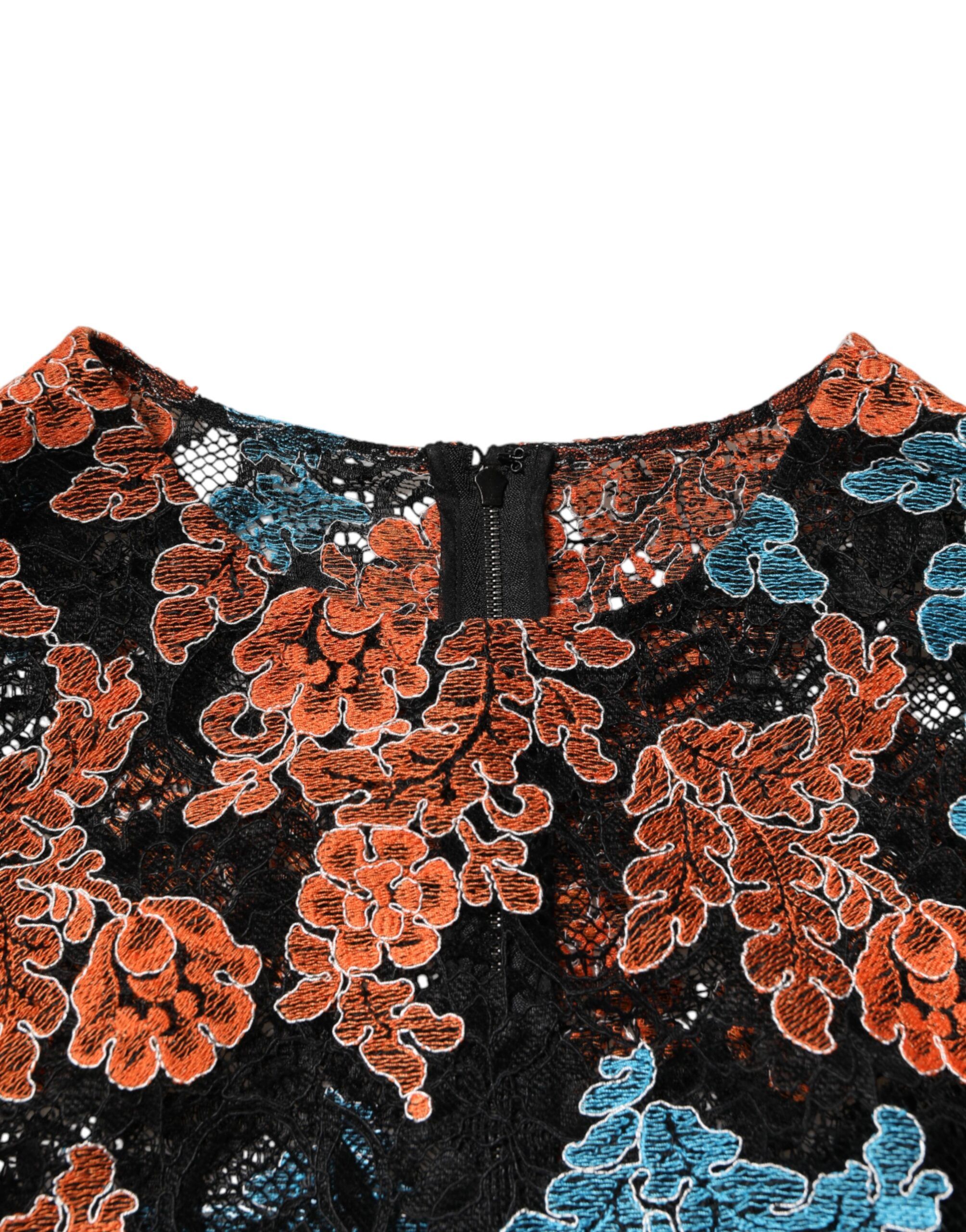 Floral Embroidery Shift Mini Women's Dress - Dolce & Gabbana - Modalova