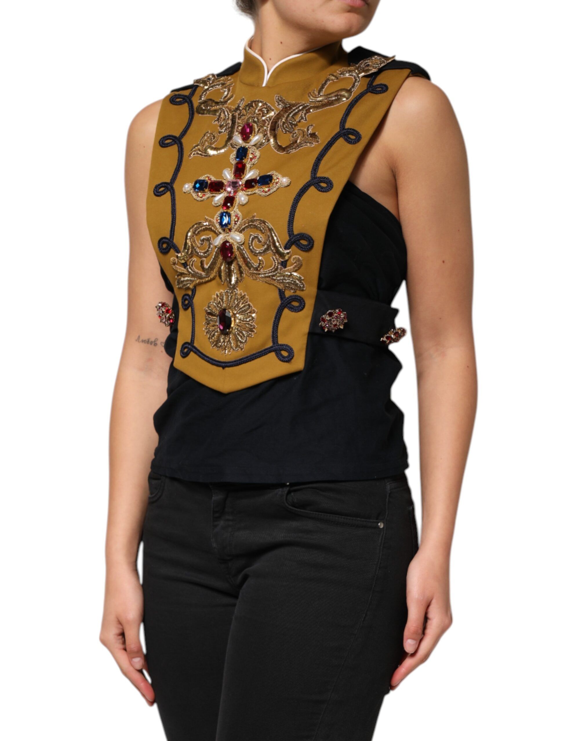 Crystal Cross Runway Vest Jacket Women's Top (Pre-Owned) - Dolce & Gabbana - Modalova