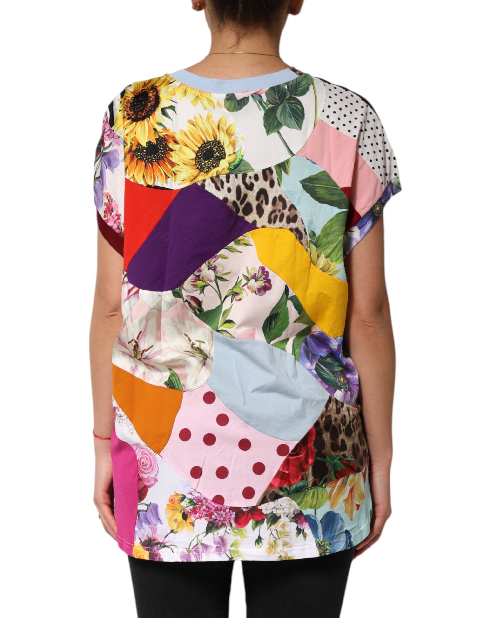 Patchwork Cotton Silk Blouse Women's Top - Dolce & Gabbana - Modalova