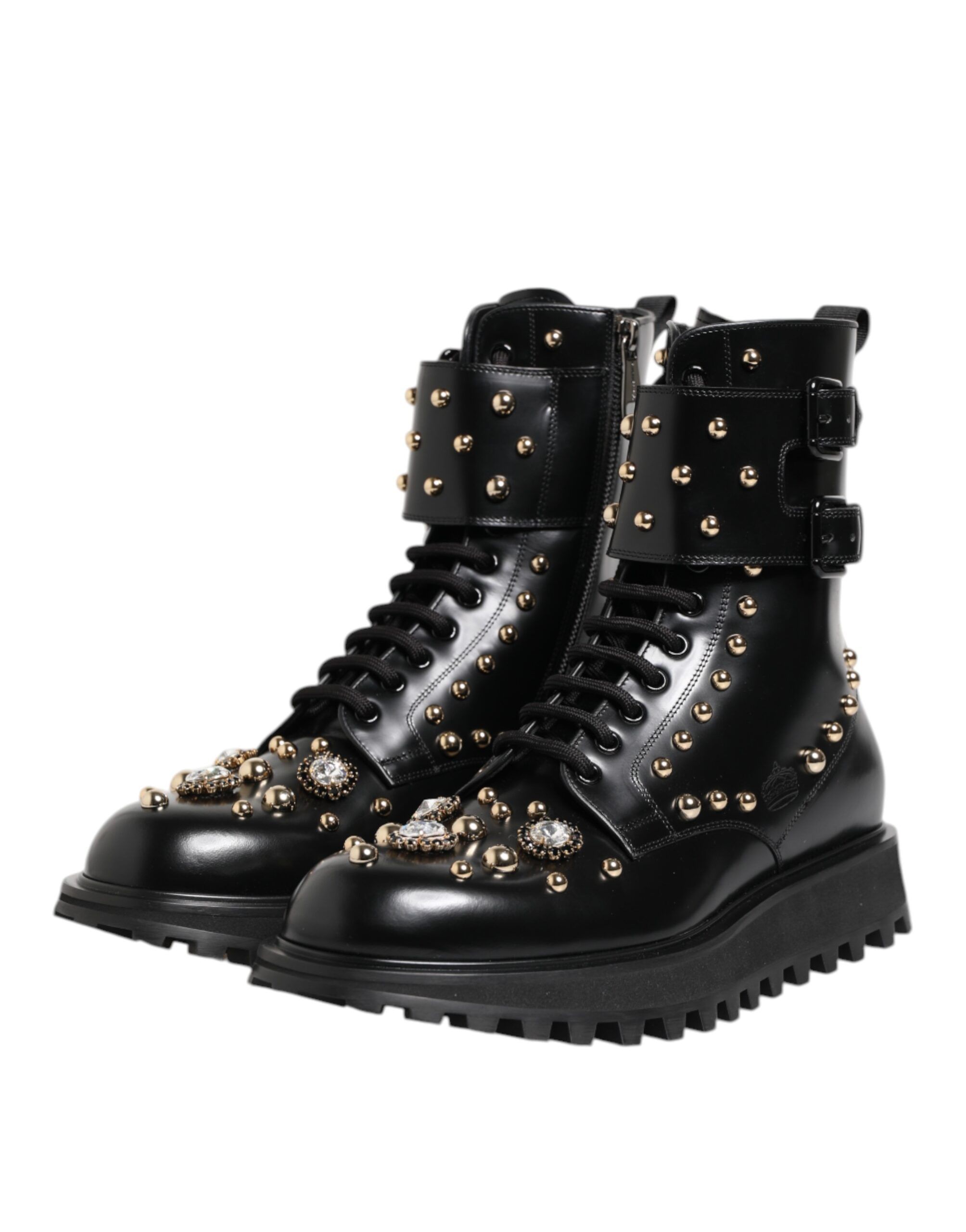 Studded Lace Up Mid Calf Boots Men's Shoes - Dolce & Gabbana - Modalova