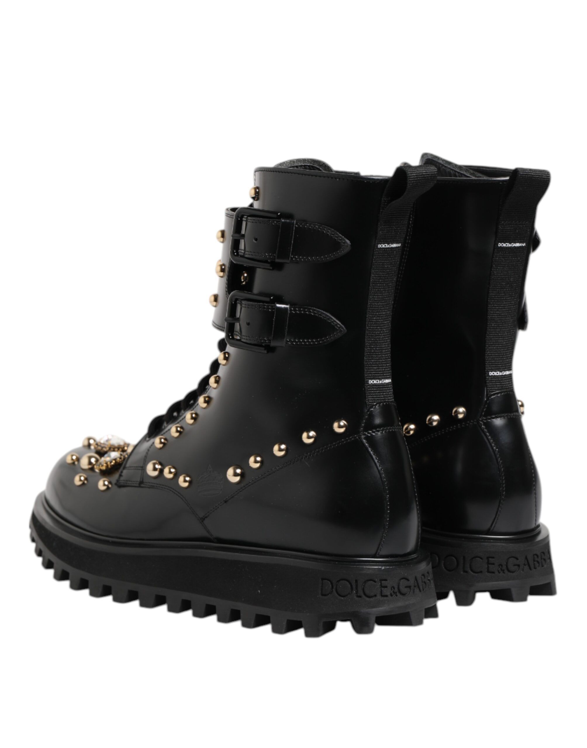 Studded Lace Up Mid Calf Boots Men's Shoes - Dolce & Gabbana - Modalova