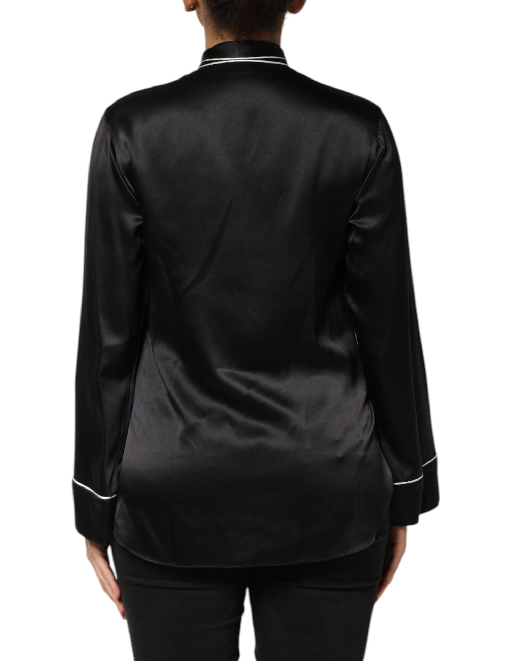Silk Ascot Collared Button Blouse Women's Top (Pre-Owned) - Dolce & Gabbana - Modalova